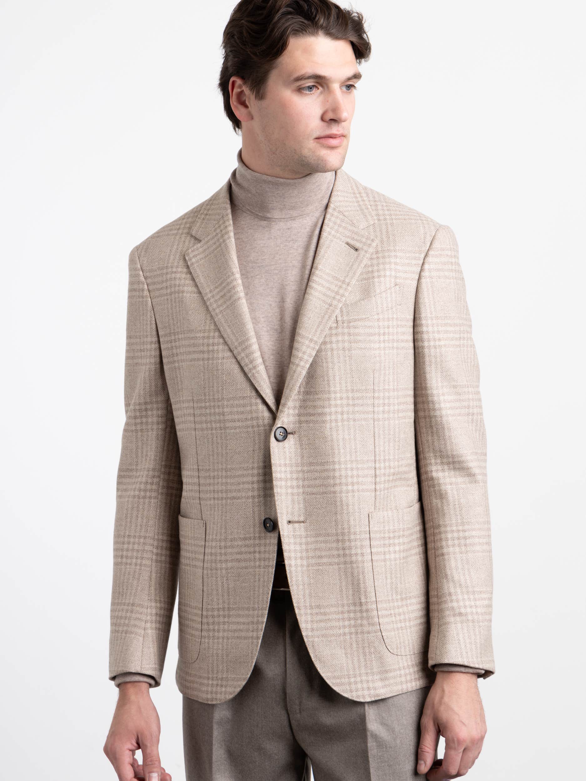Oatmeal Plaid Sport Jacket