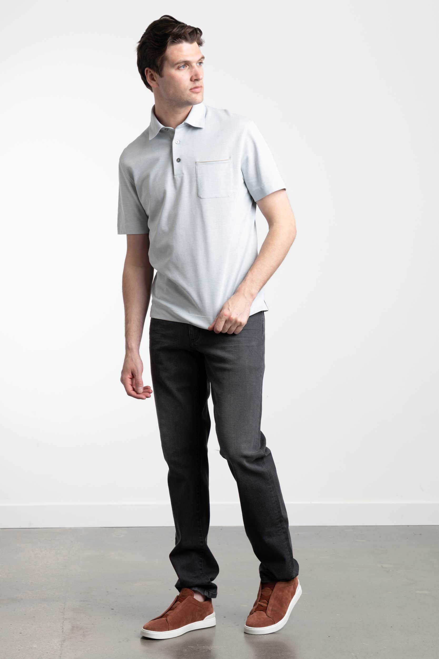 Mint Pique-Cotton Polo