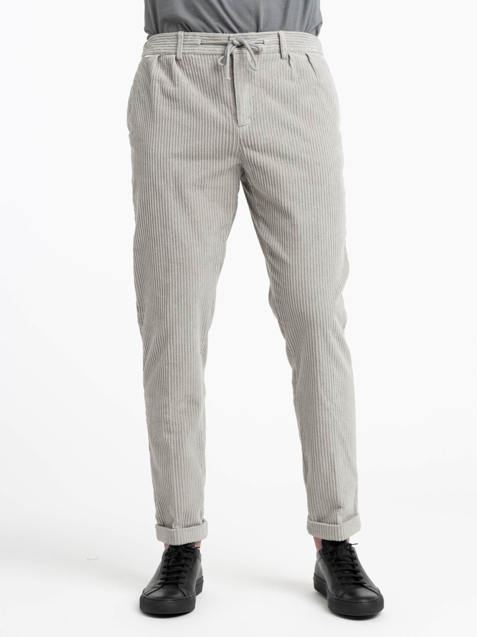 Grey Corduroy Drawstring Trouser