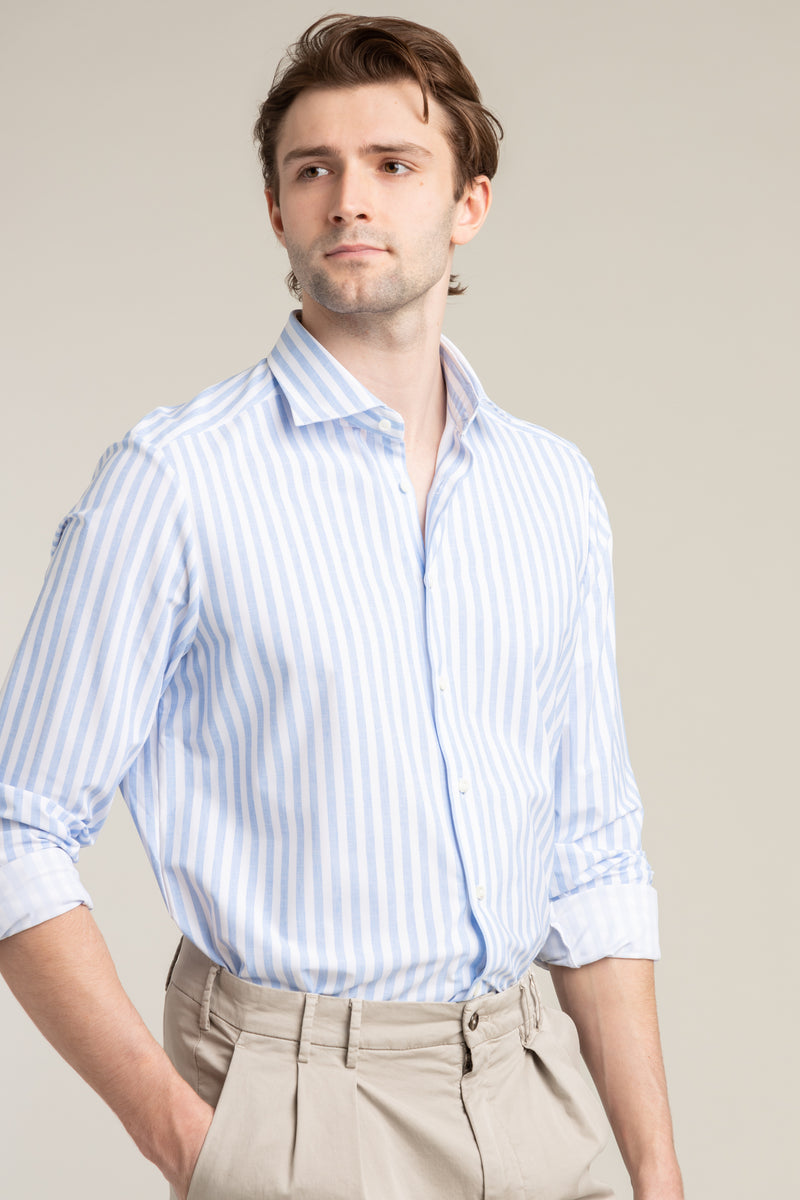 Blue Geometric Slimline Dress Shirt