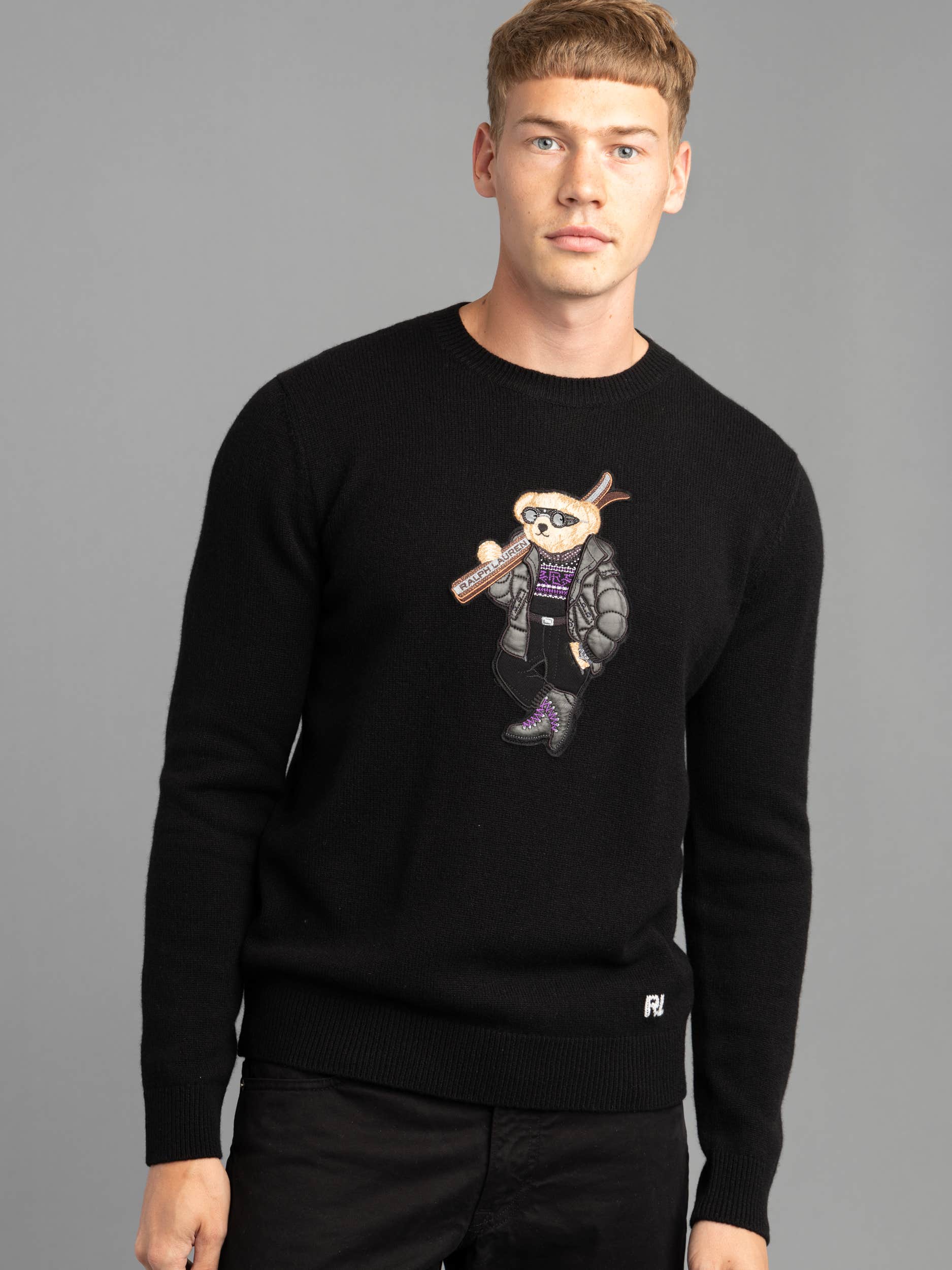Black Ski Polo Bear Cashmere Sweater