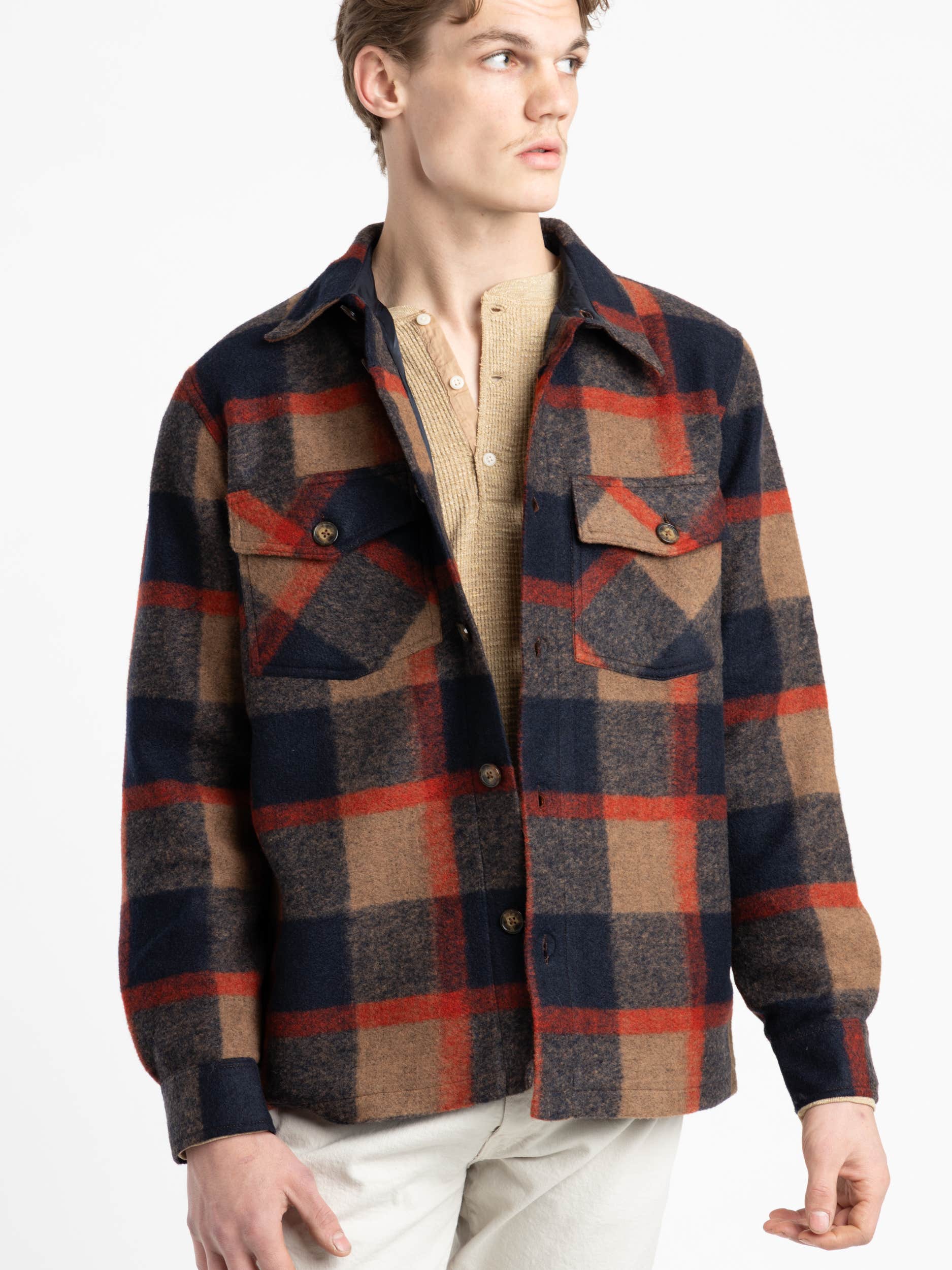 Navy Check Catch Overshirt