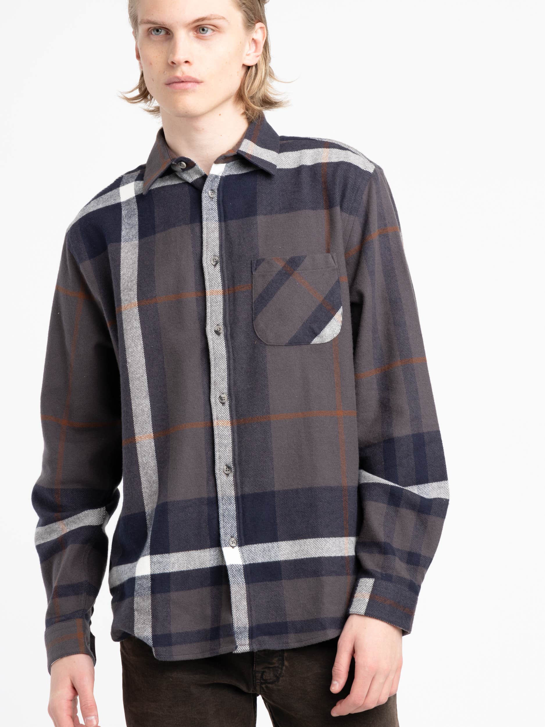 Grey Check Viz Flannel Shirt