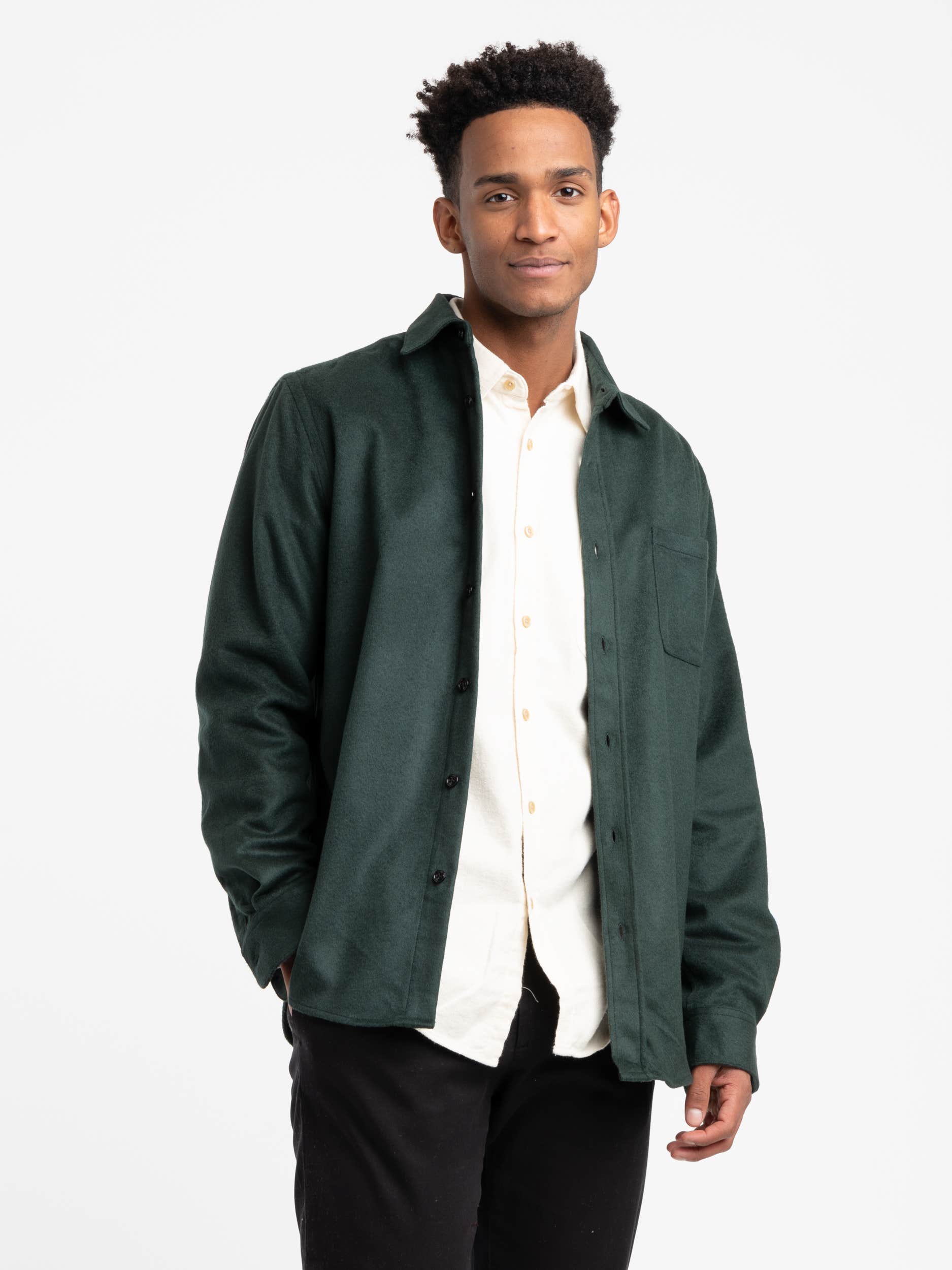 Green Cashmere Overshirt