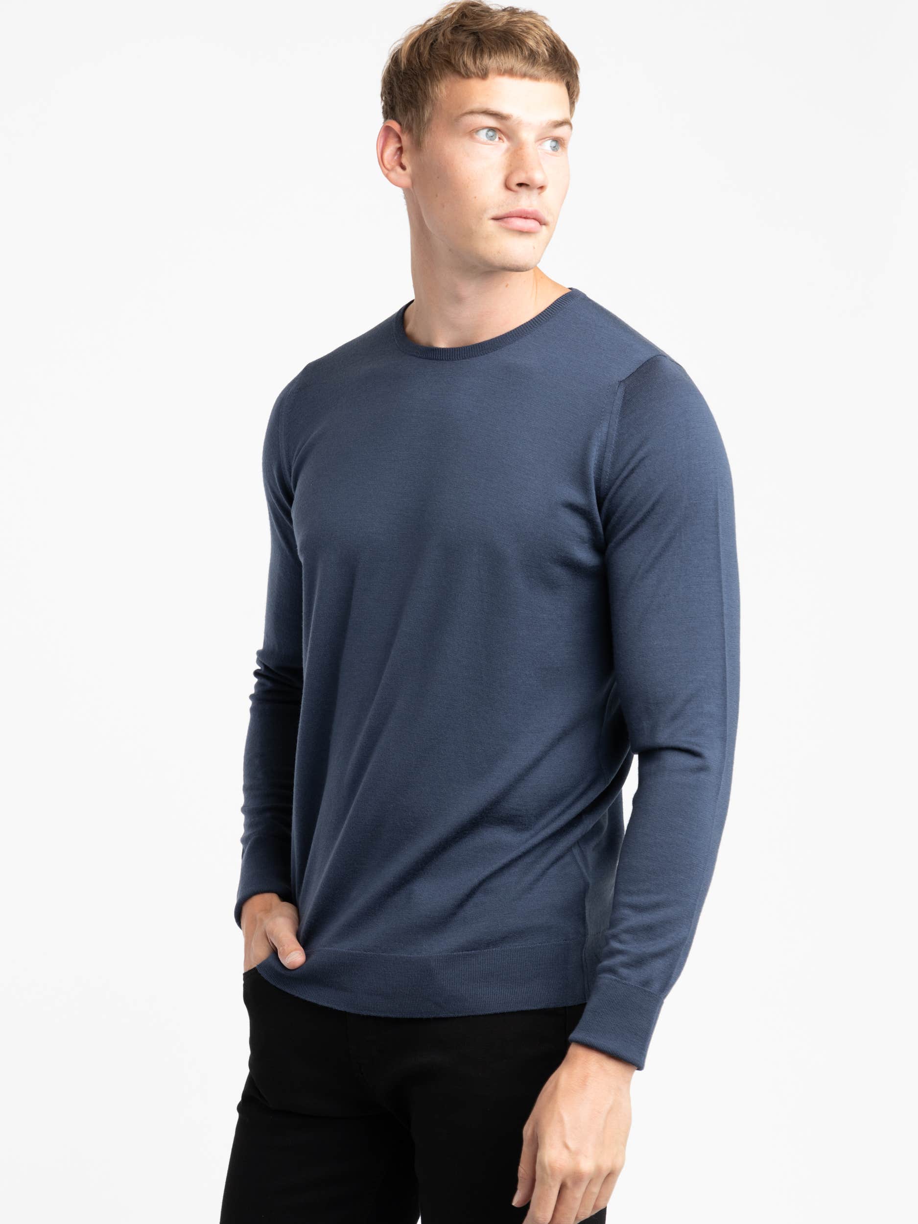 Smoke Blue Marcus Pullover Crewneck