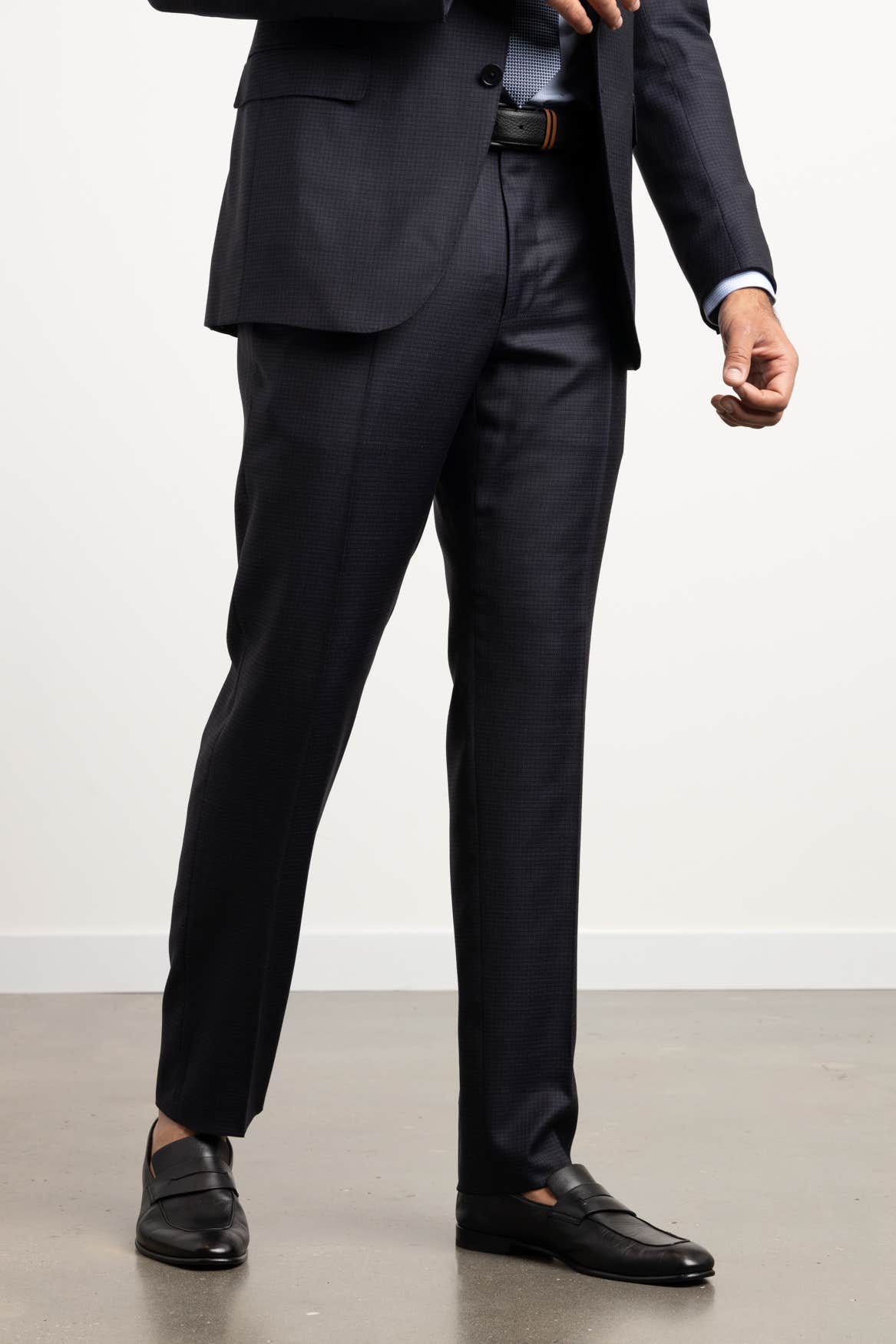 Navy Micro Check Suit