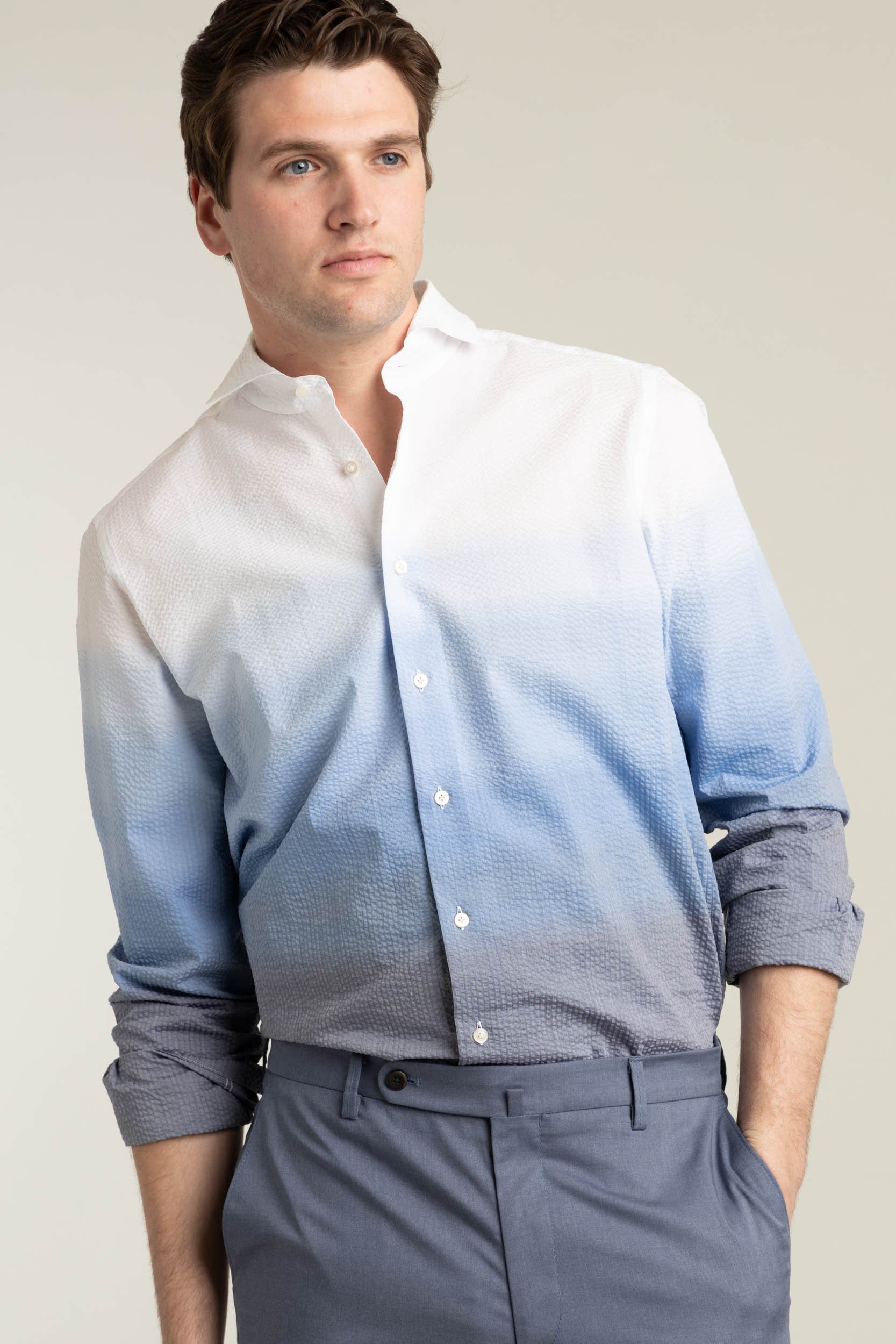 Ombre Seersucker Sport Shirt