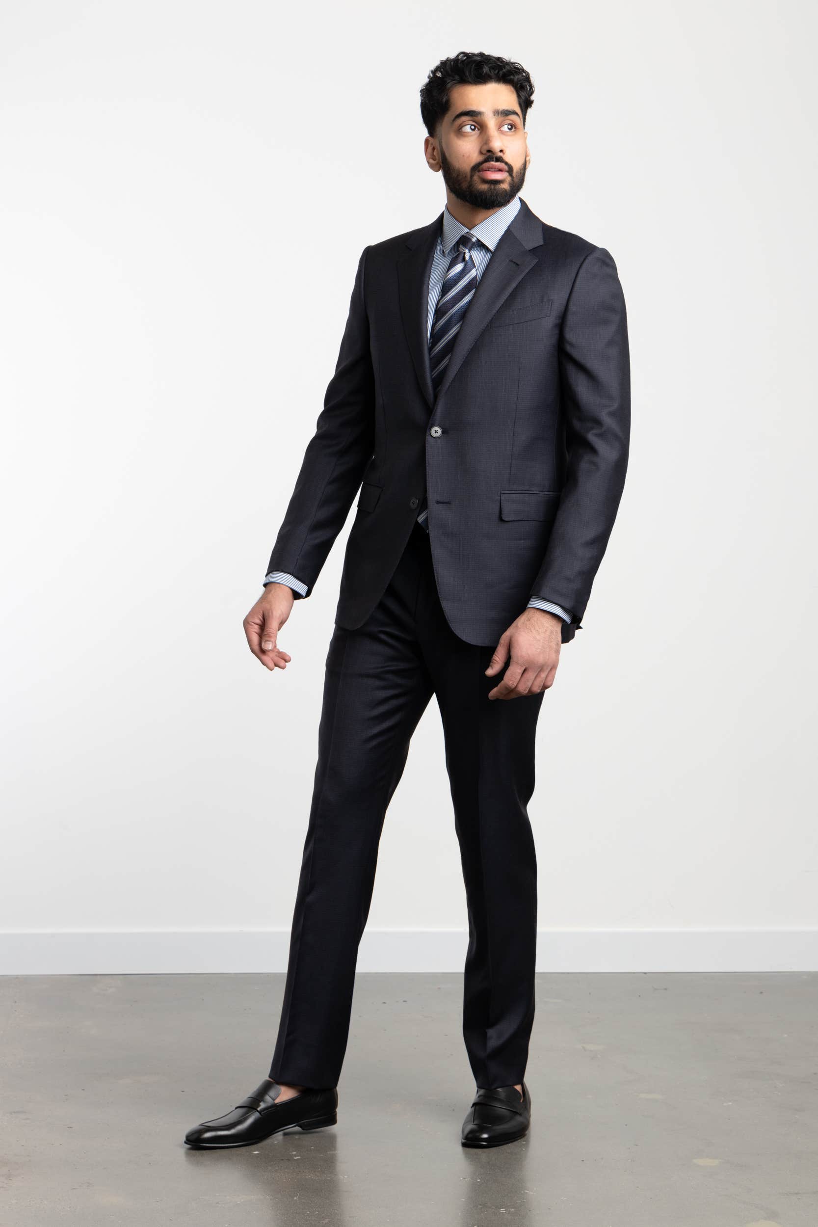 Navy Print Suit