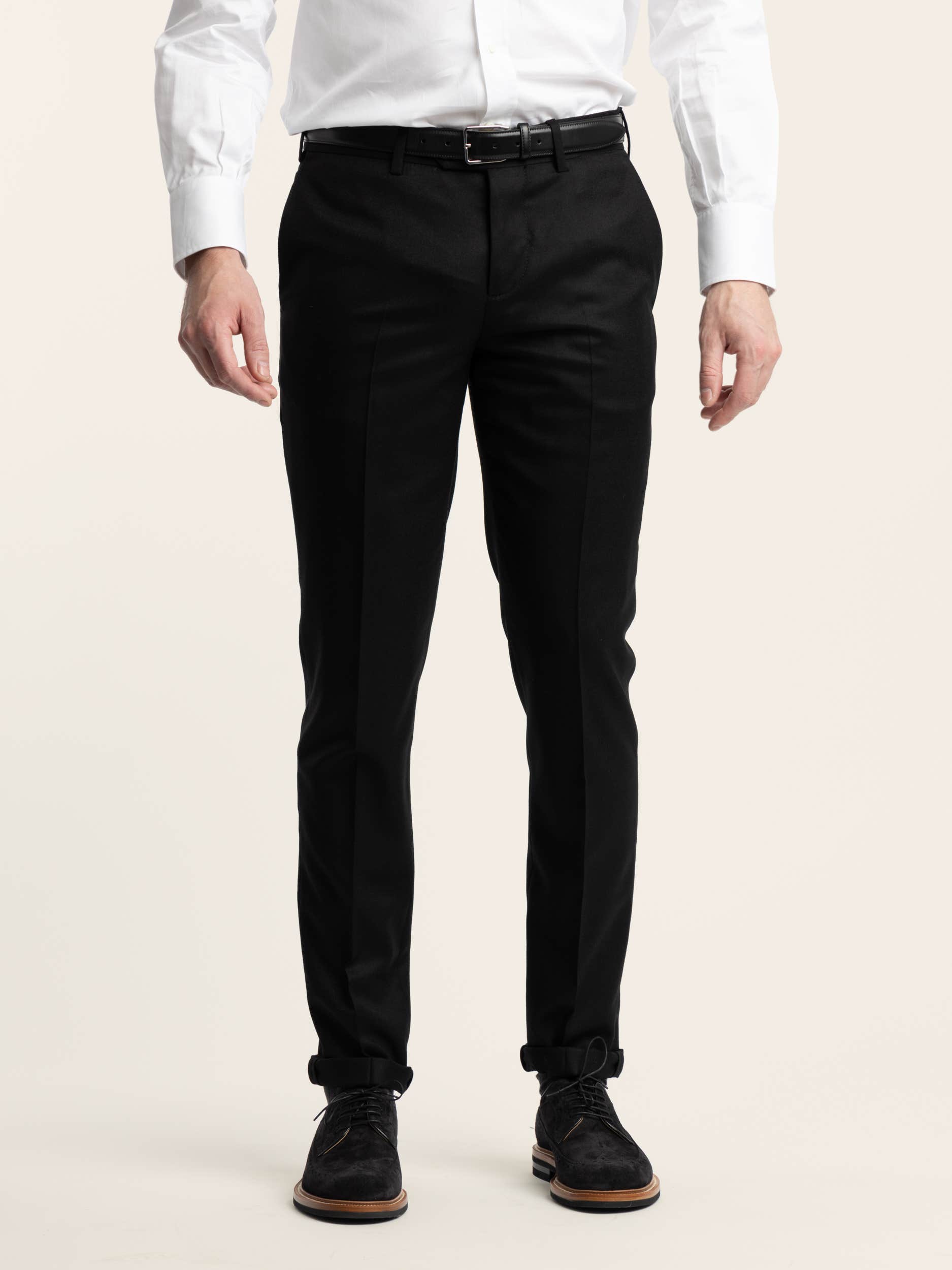 Black Wool Suit Trousers