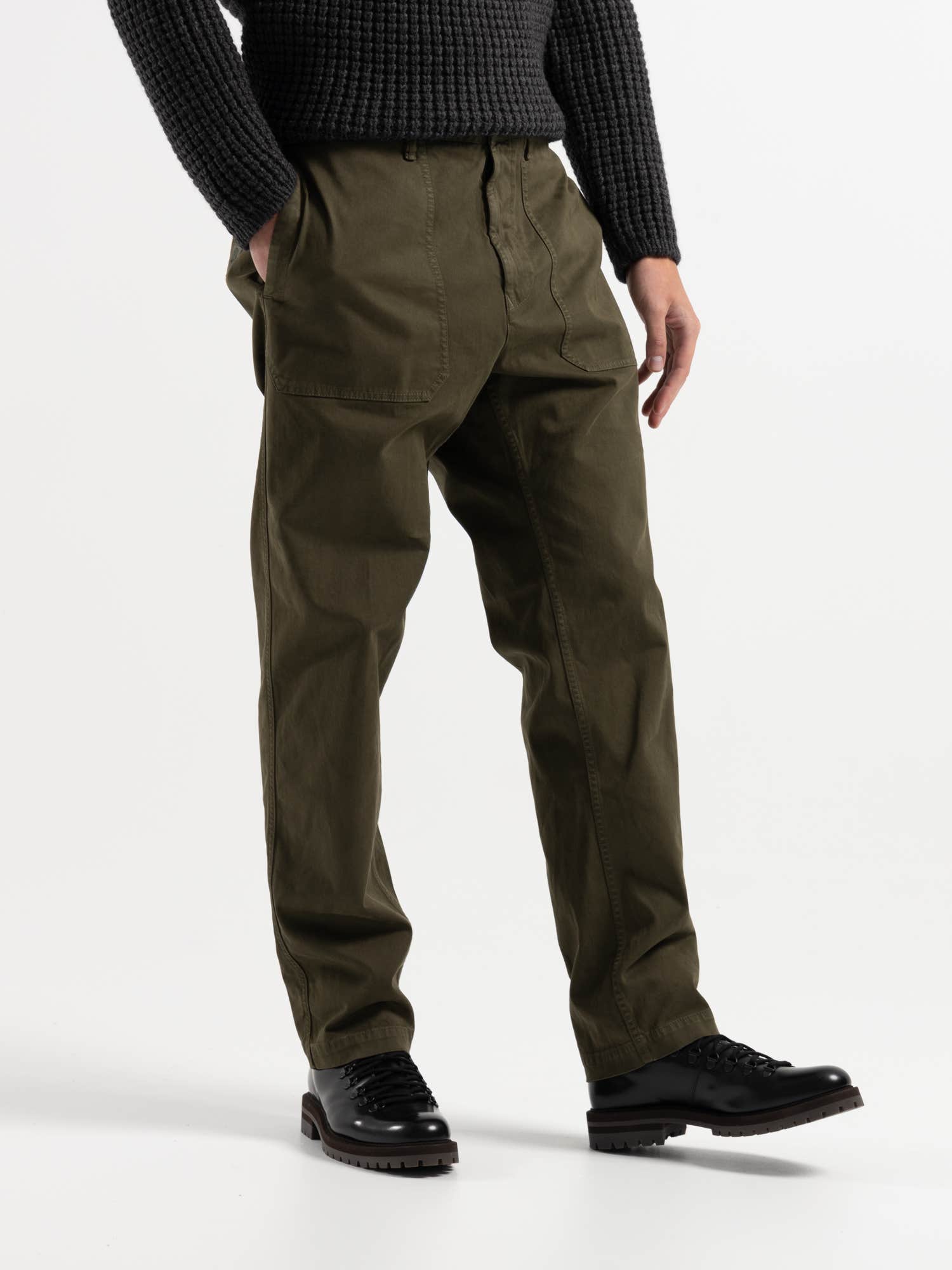 Green Stretch Gabardine Chino