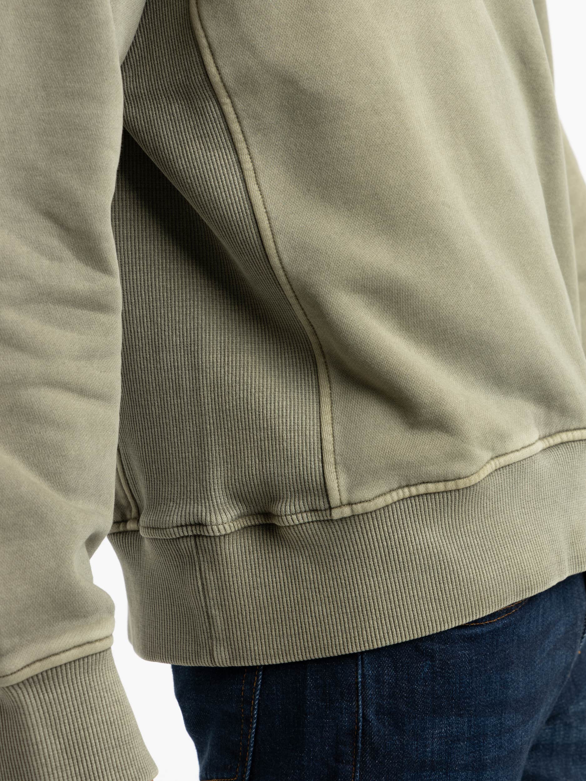 Olive Green Som Half Zip Sweatshirt in Fleece