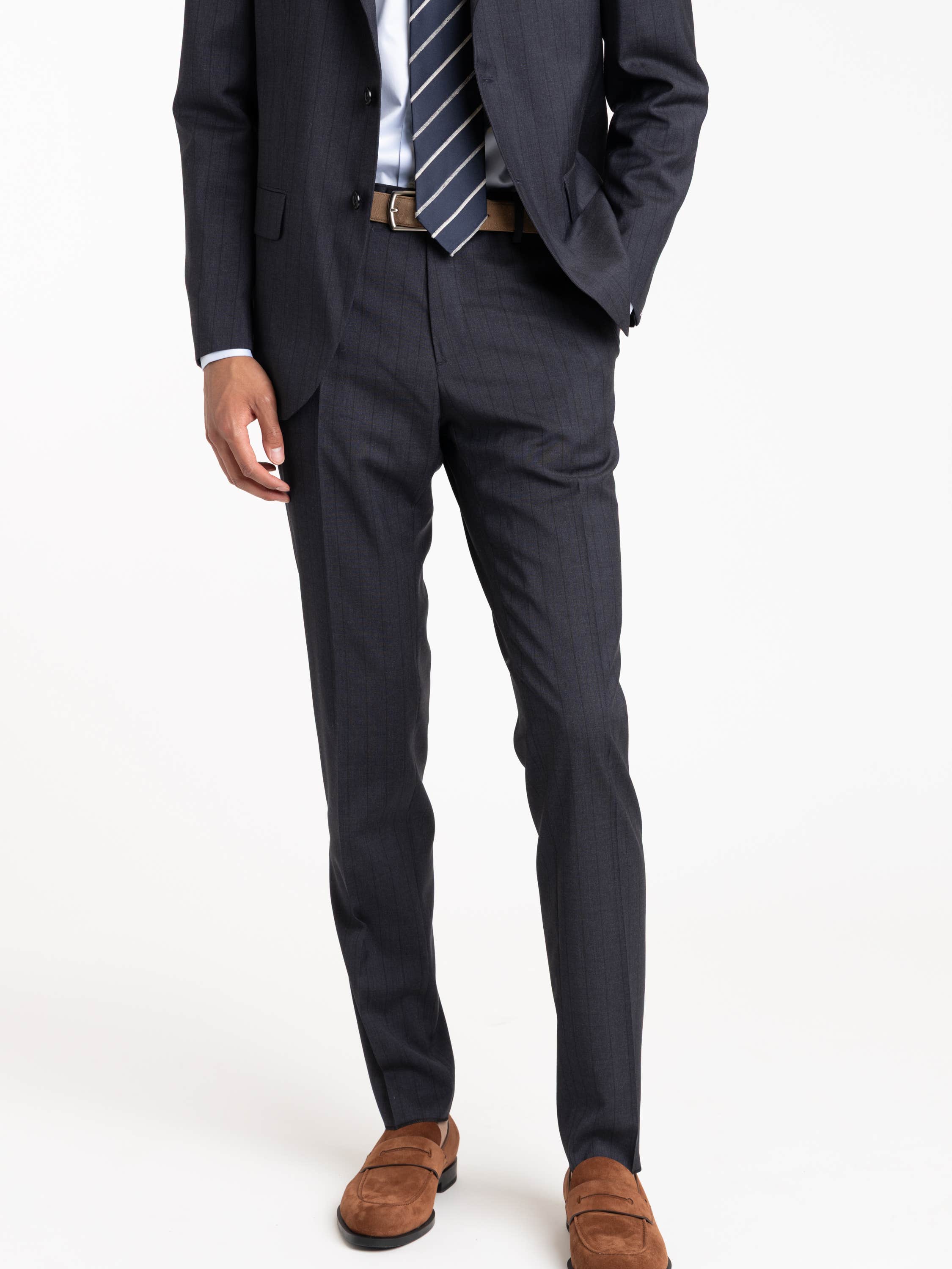 Black Stripe Navy Suit