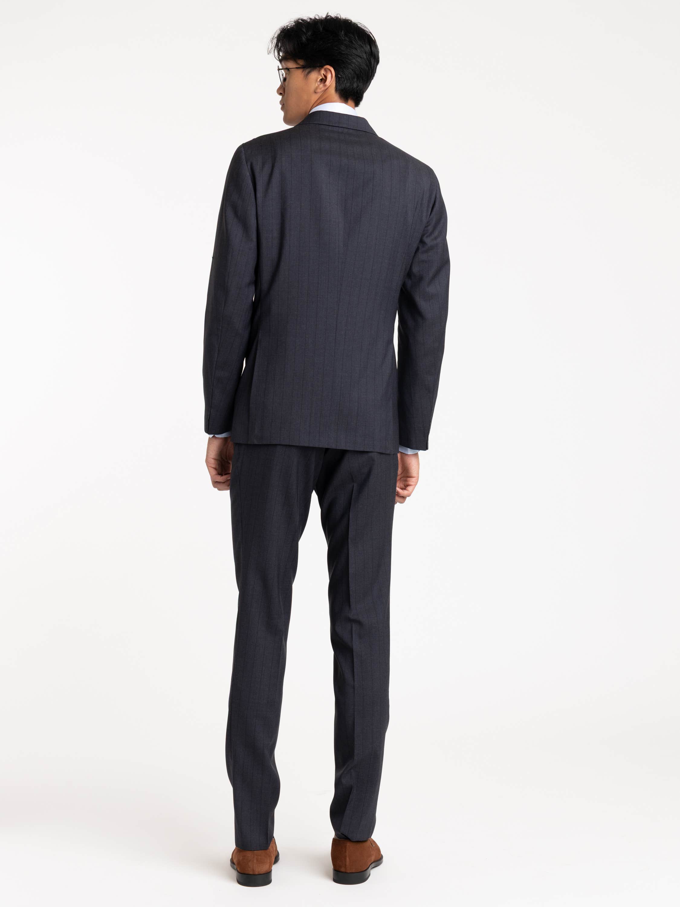 Black Stripe Navy Suit