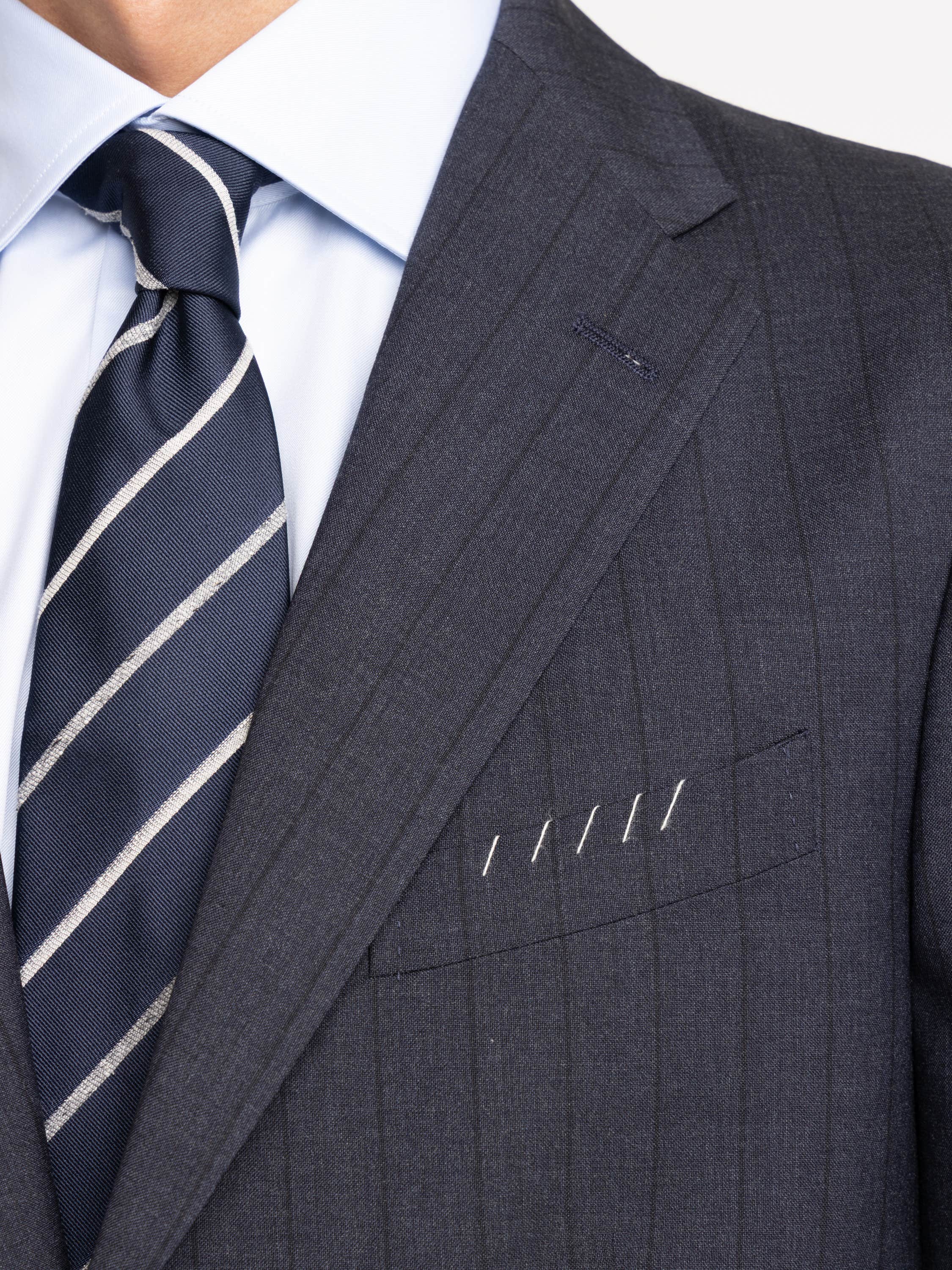 Black Stripe Navy Suit