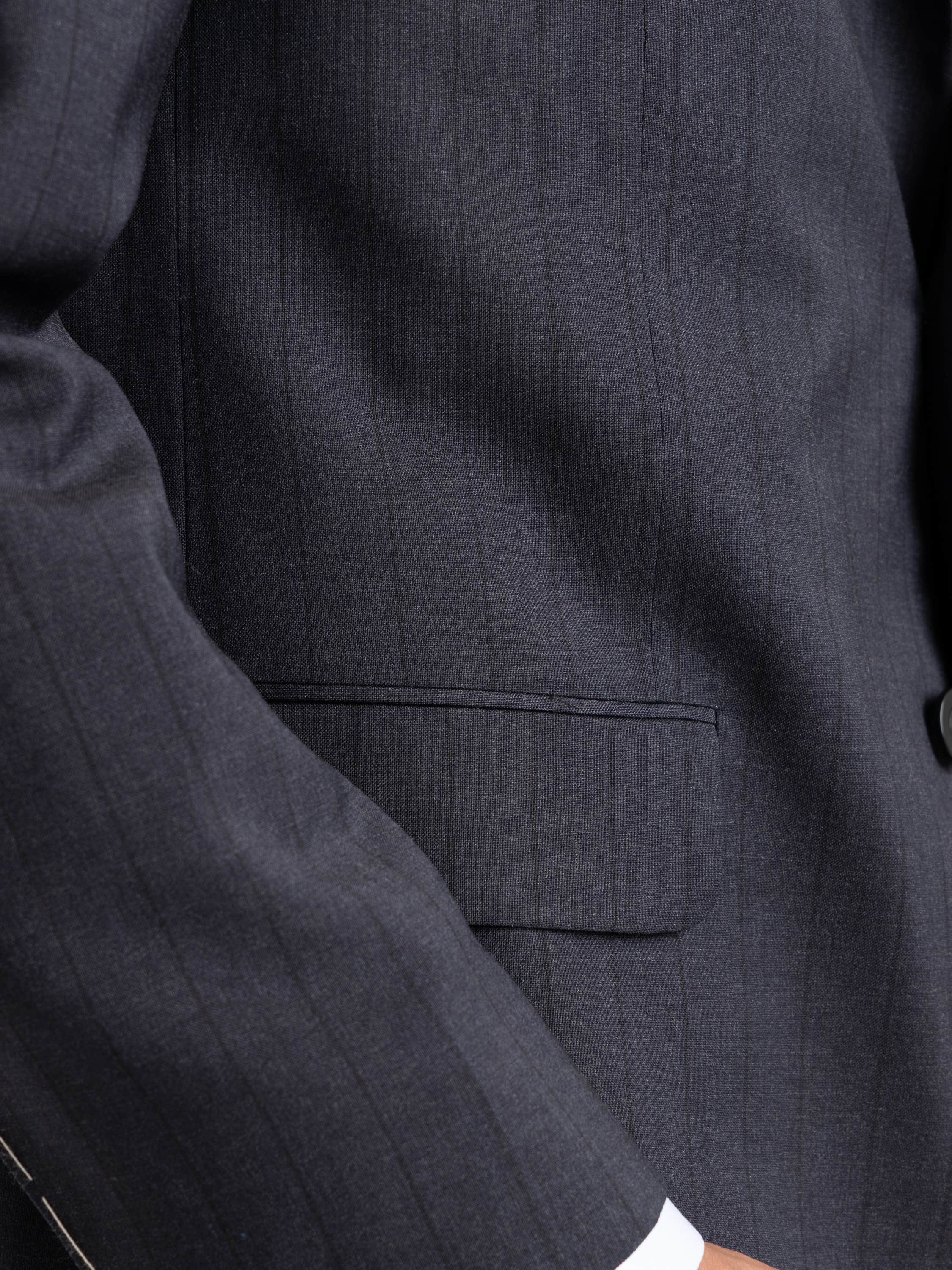 Black Stripe Navy Suit