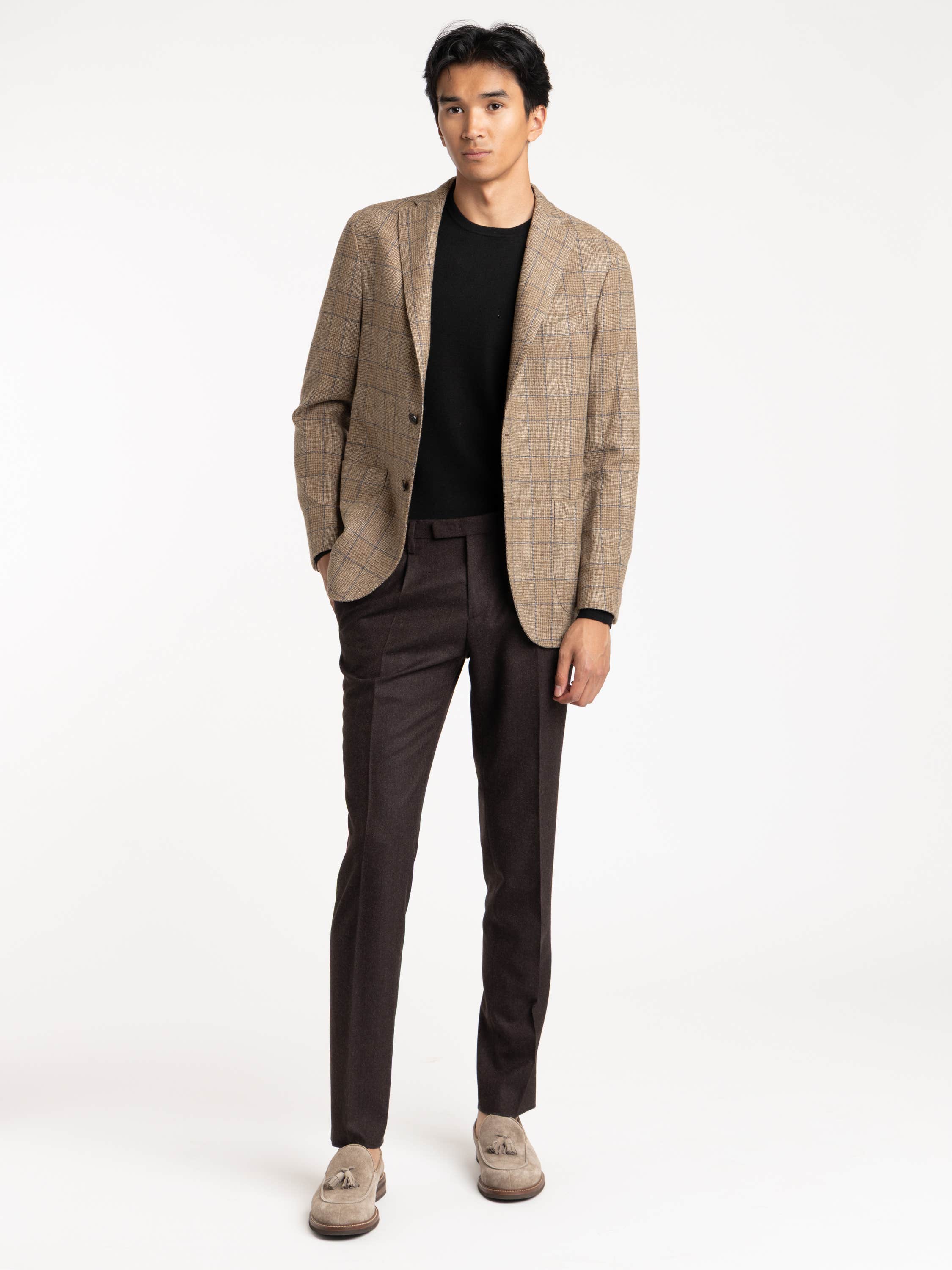 Brown Check Wool K Jacket