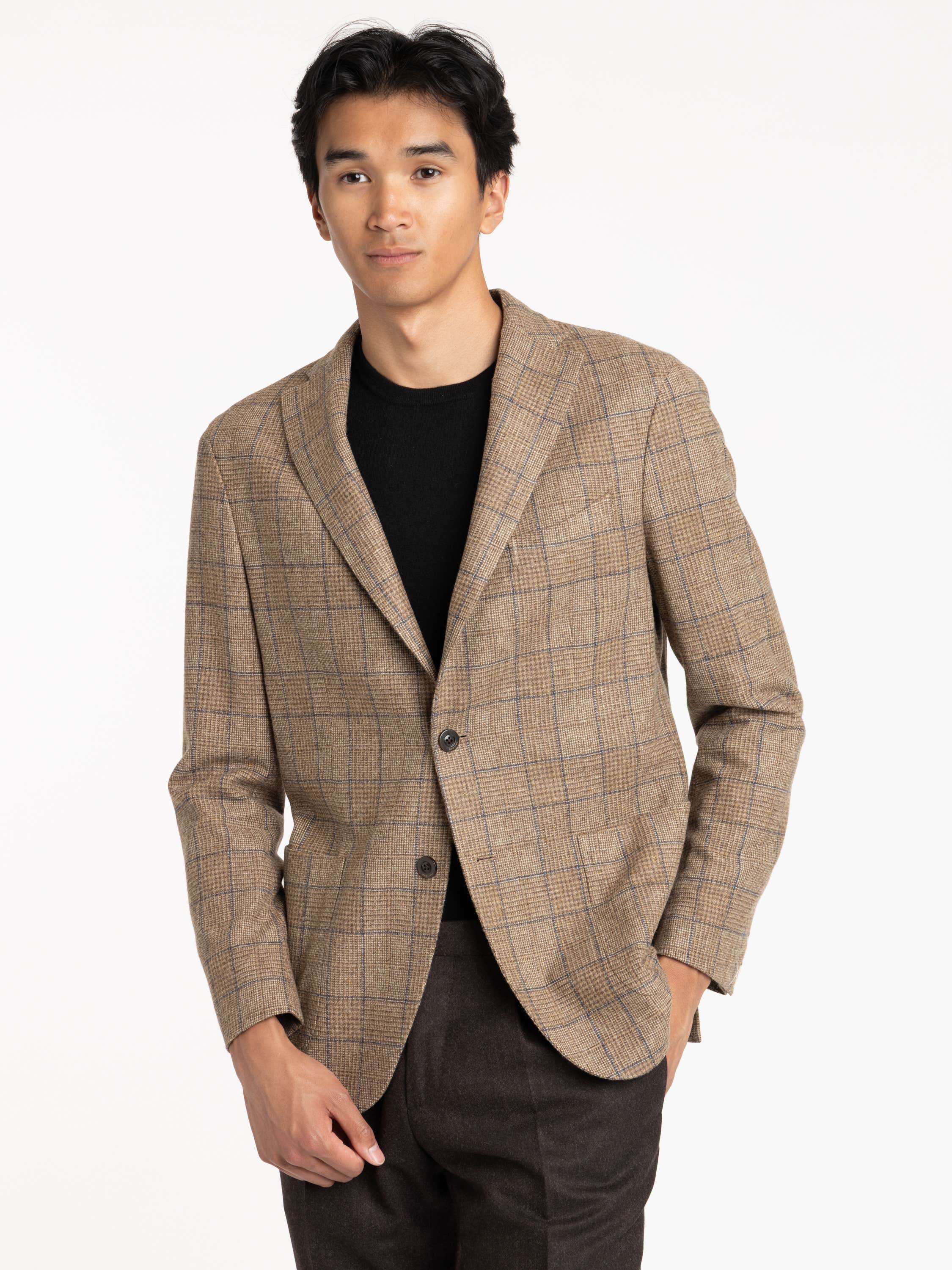 Brown Check Wool K Jacket