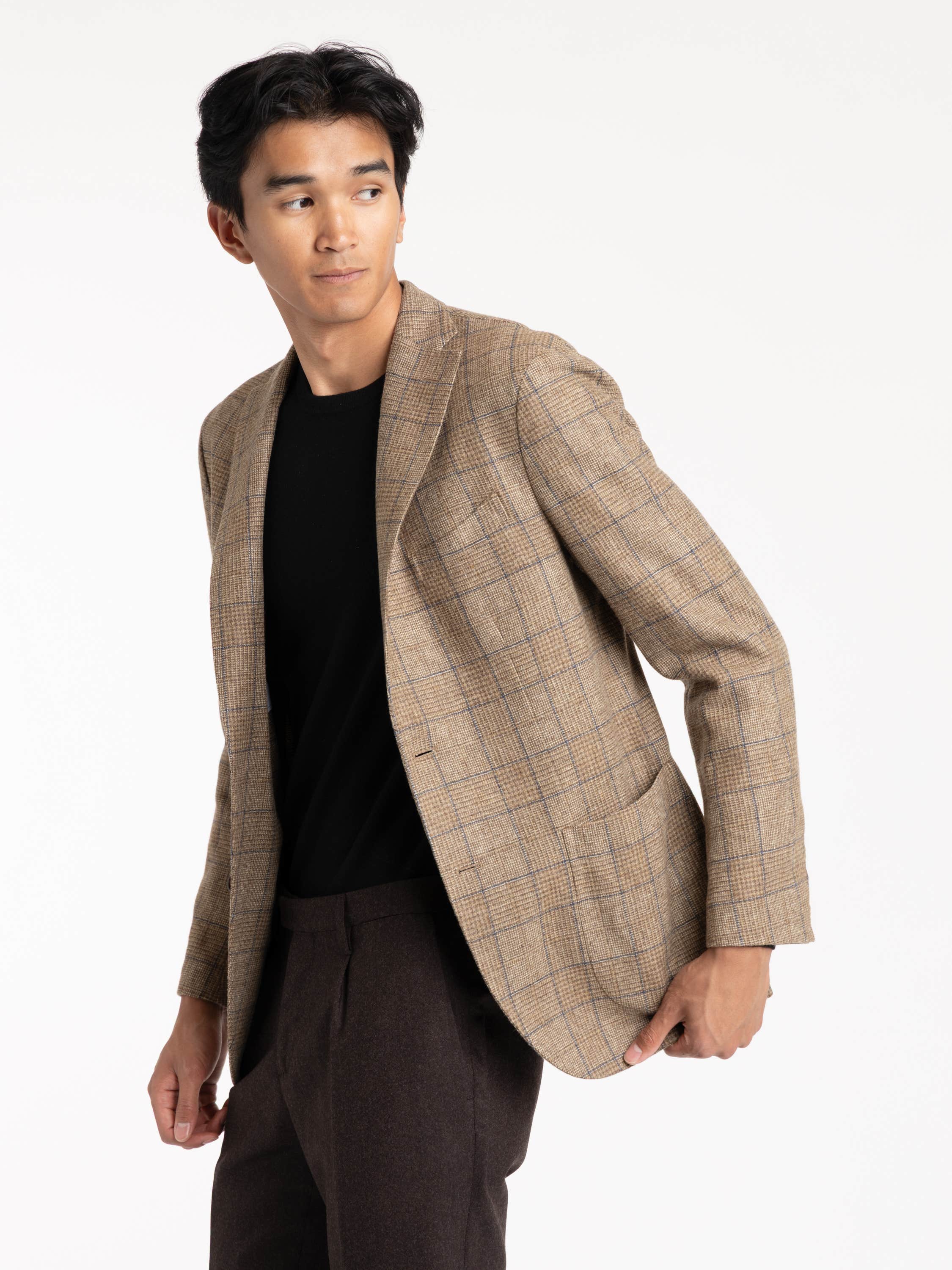 Brown Check Wool K Jacket