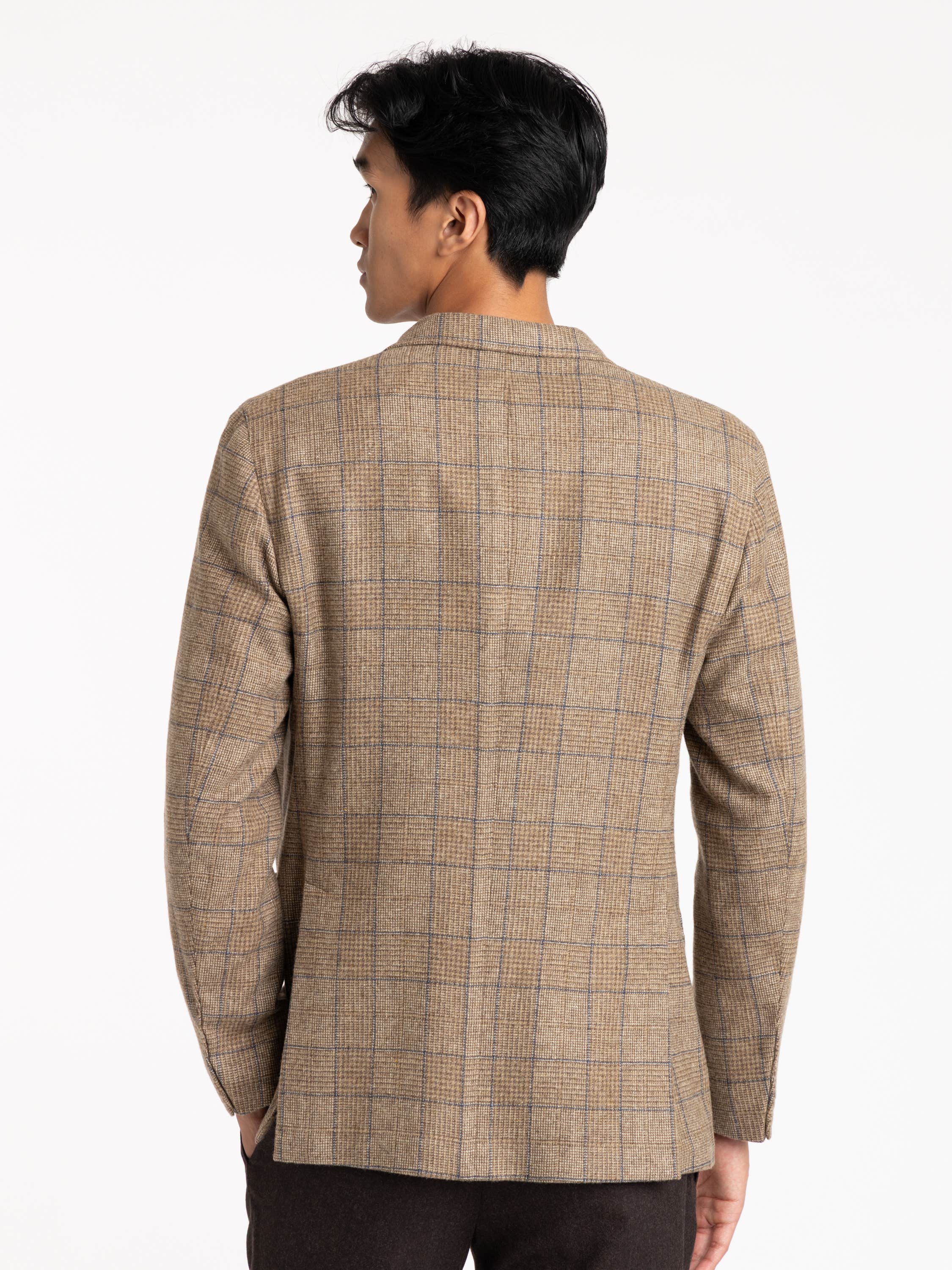 Brown Check Wool K Jacket