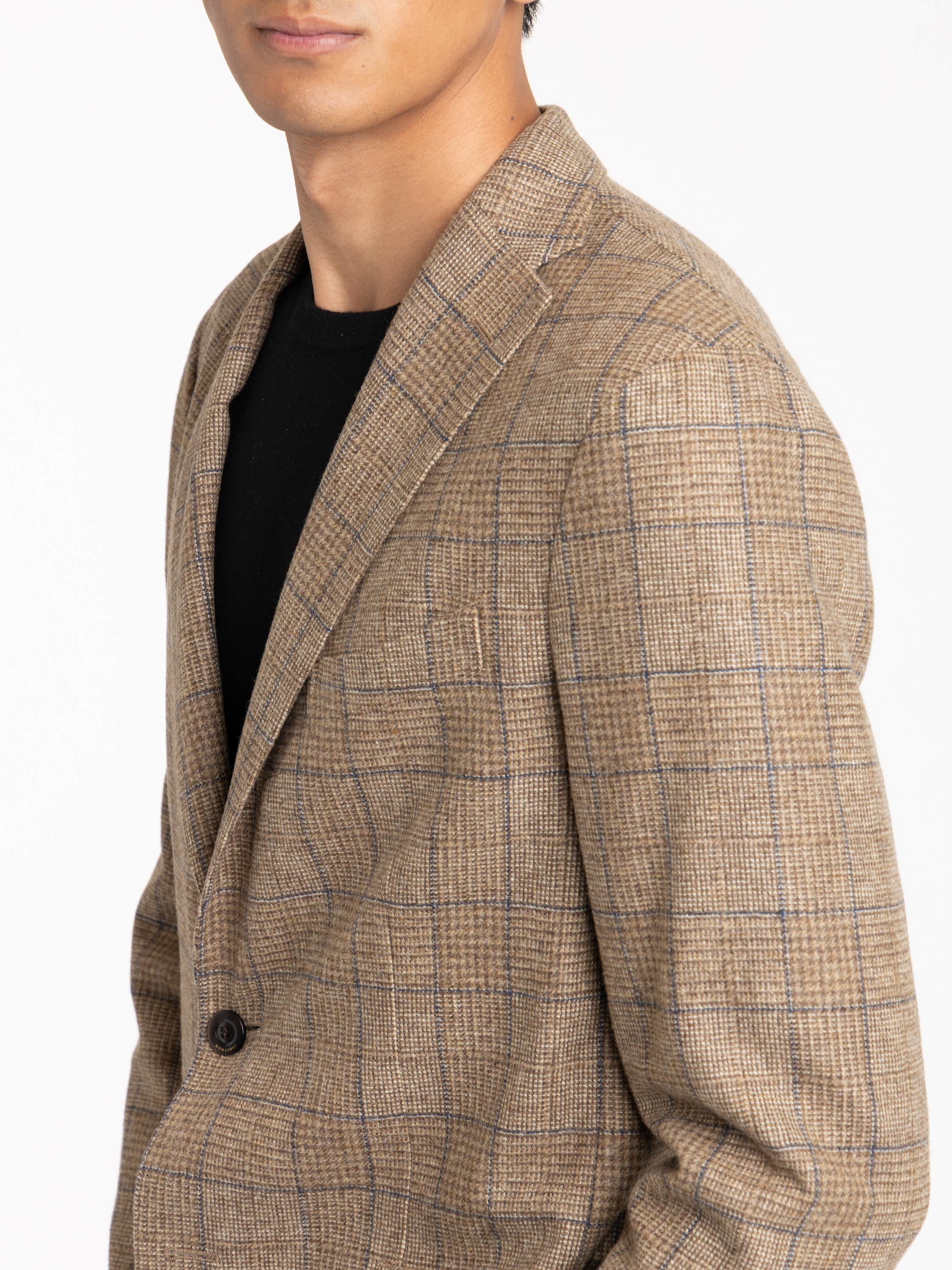 Brown Check Wool K Jacket