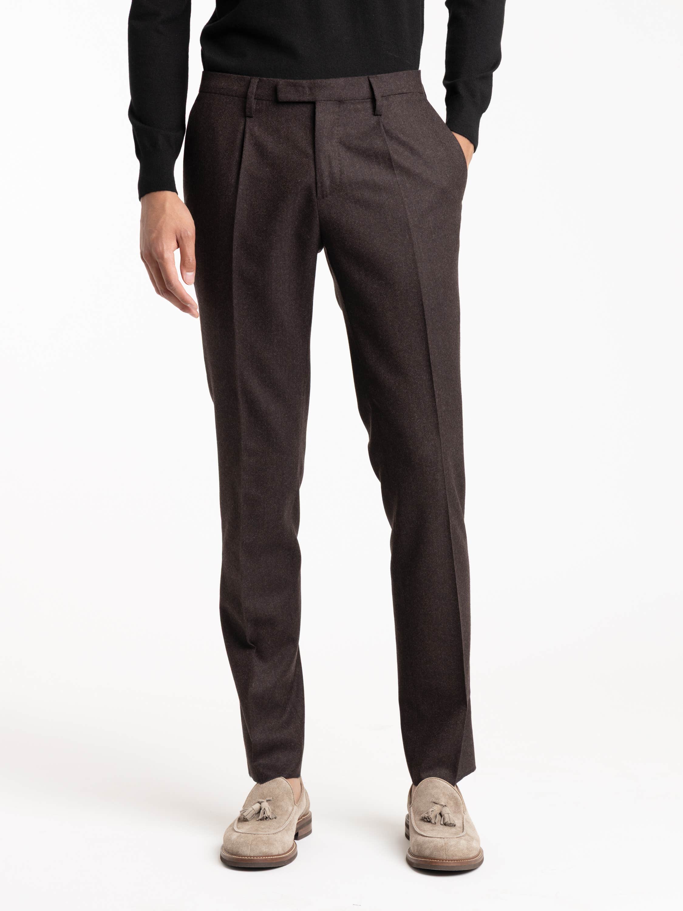 Dark Brown Wool Dress Pant