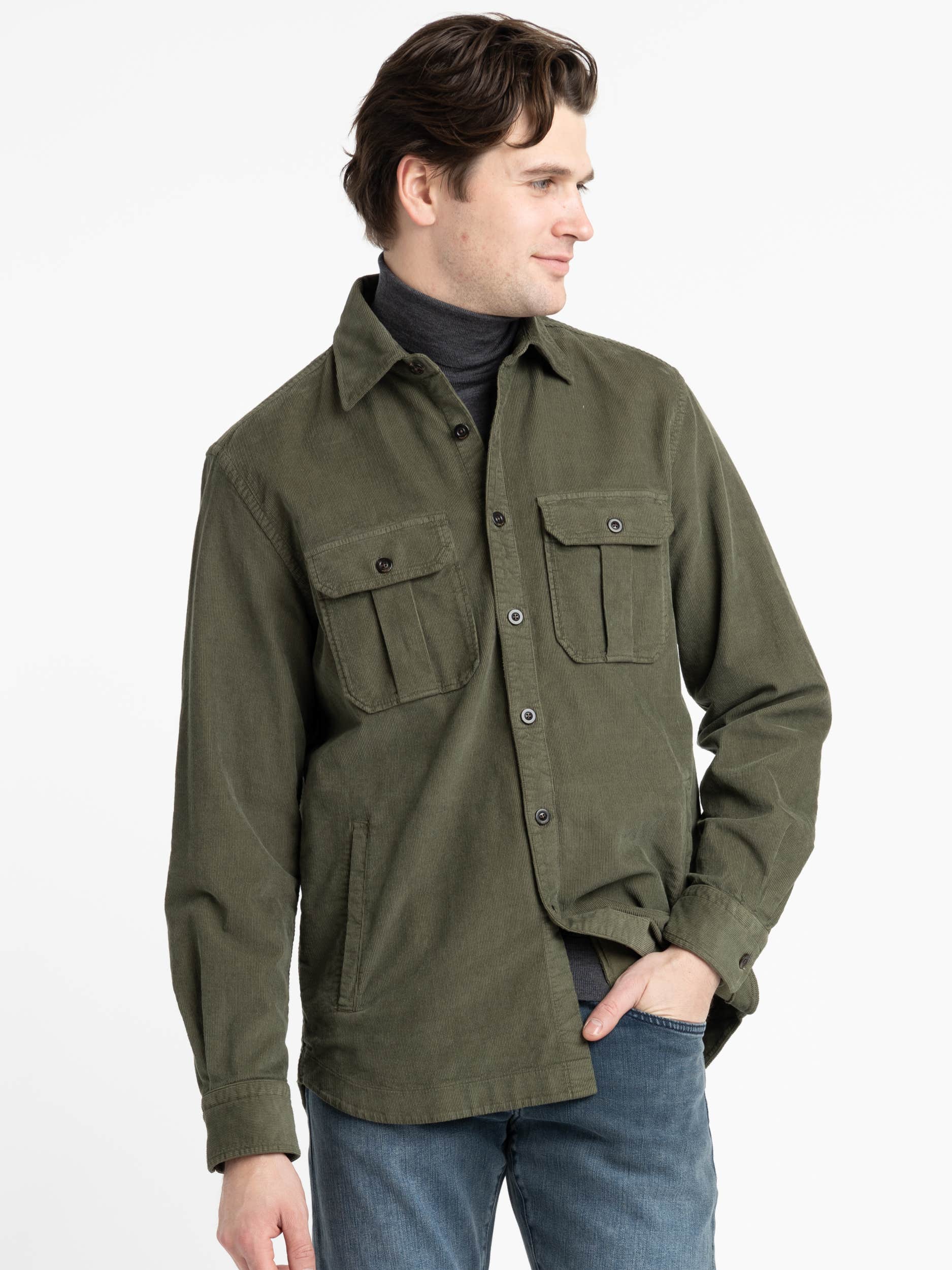 Olive Corduroy Overshirt