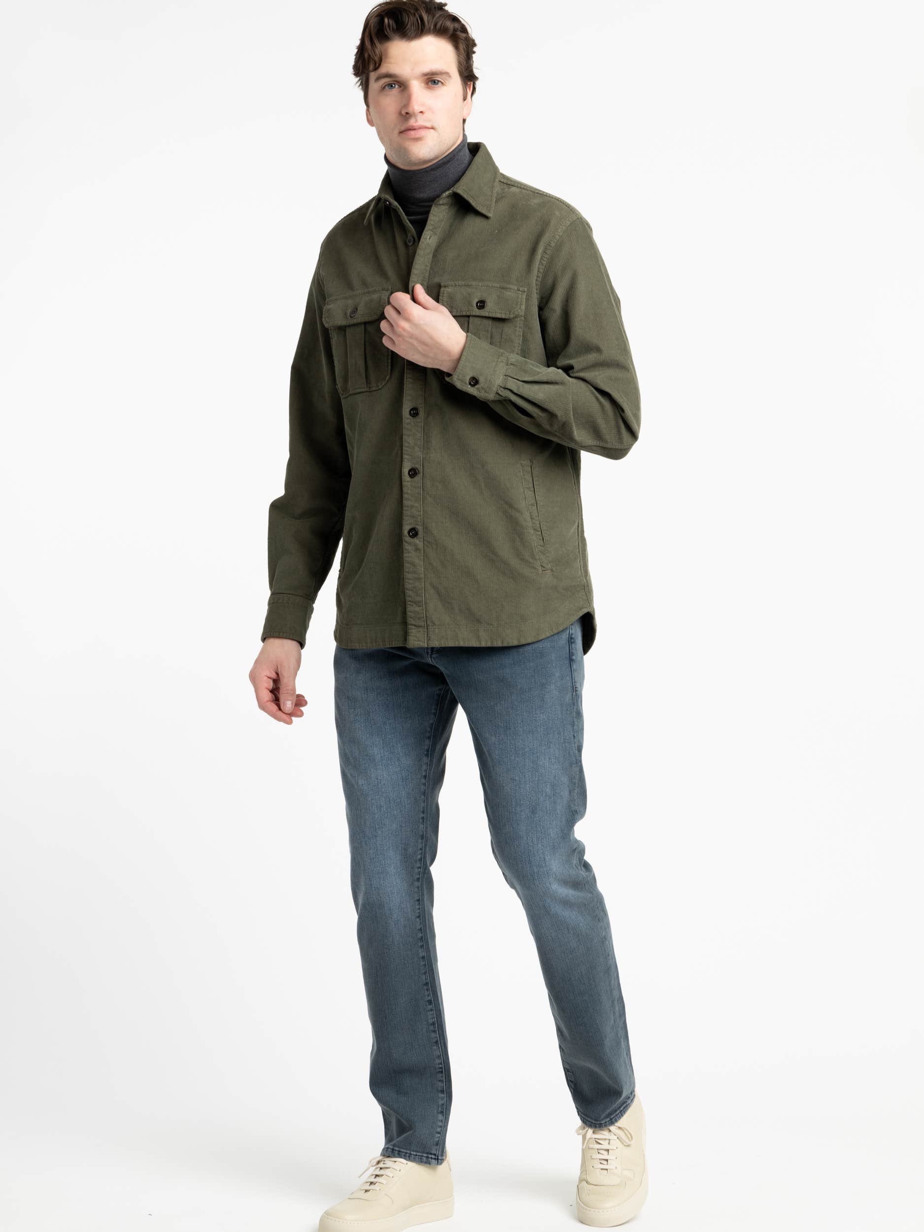 Olive Corduroy Overshirt