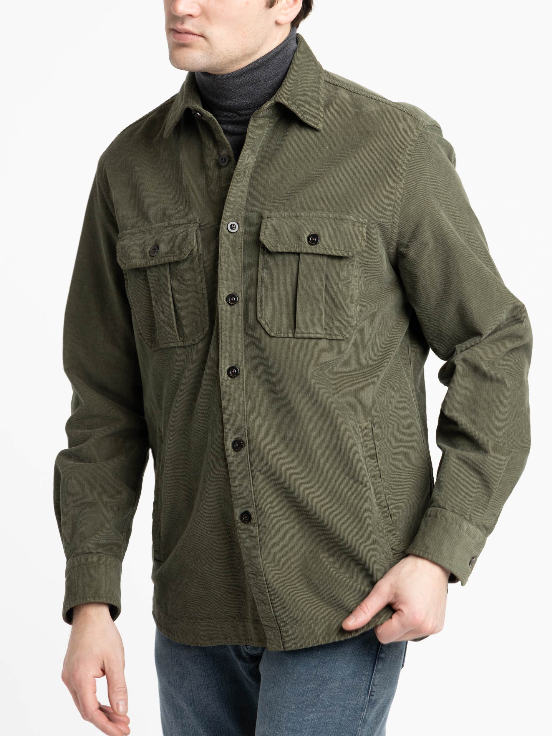 Olive Corduroy Overshirt