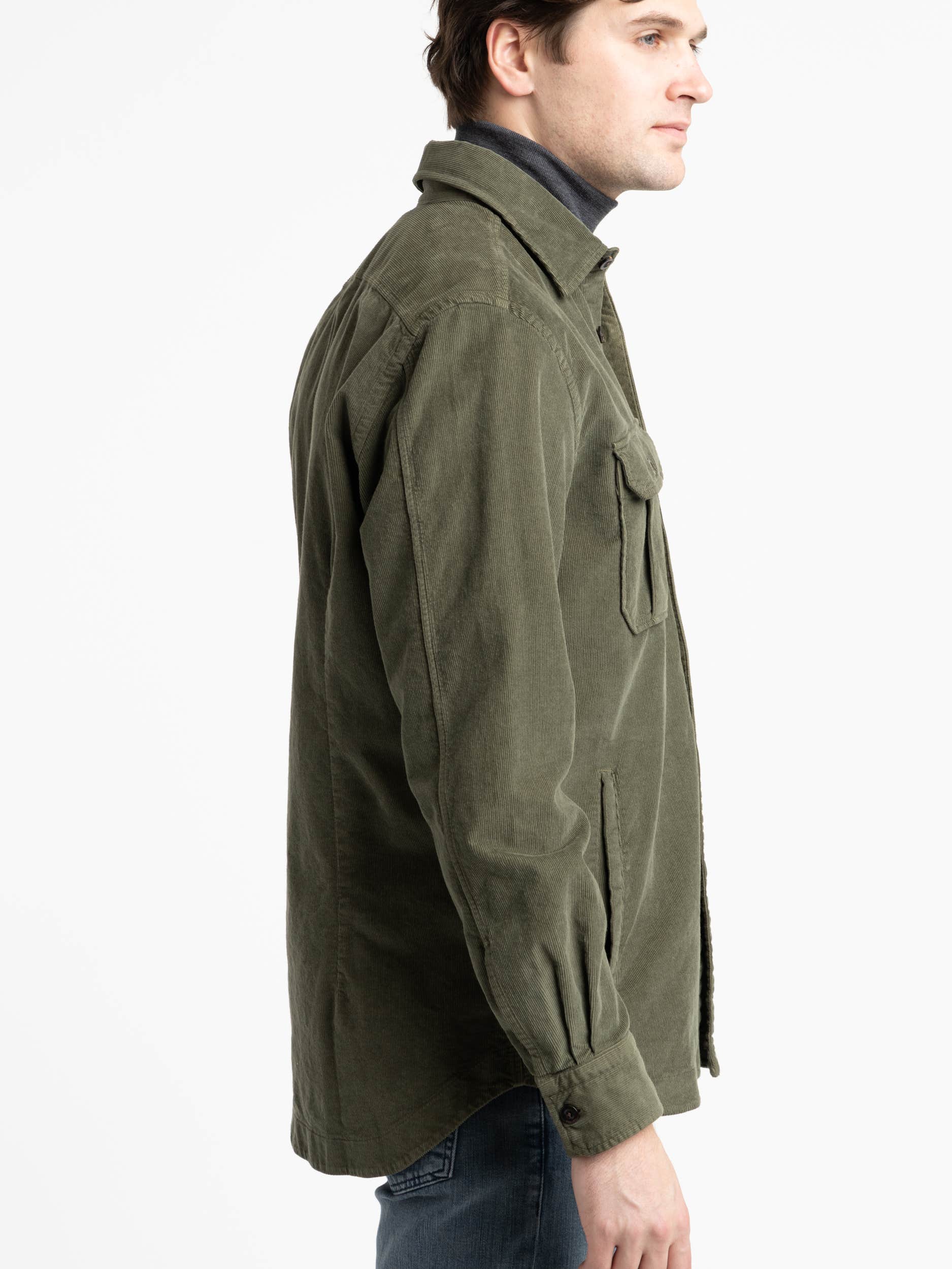Olive Corduroy Overshirt