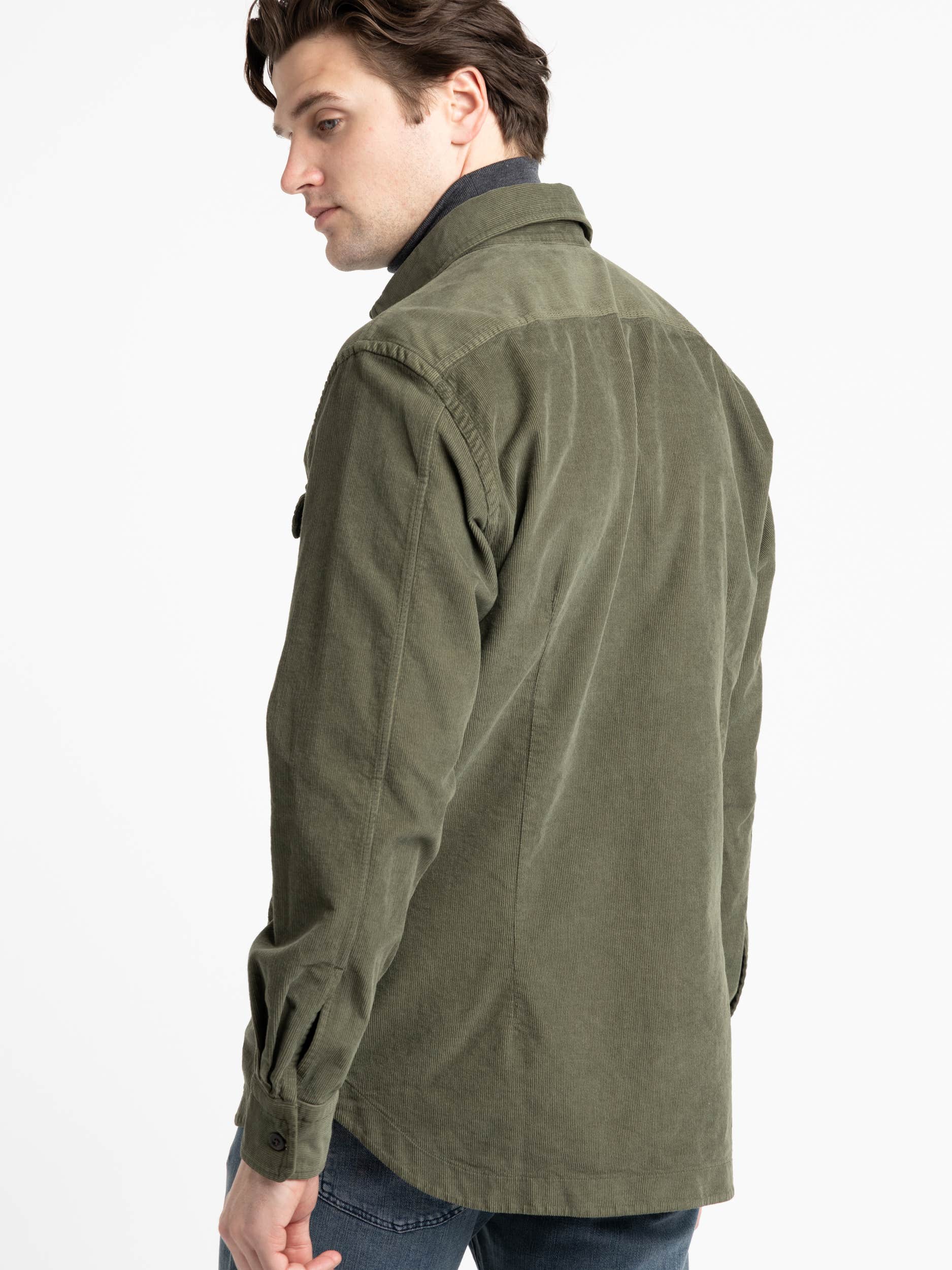 Olive Corduroy Overshirt