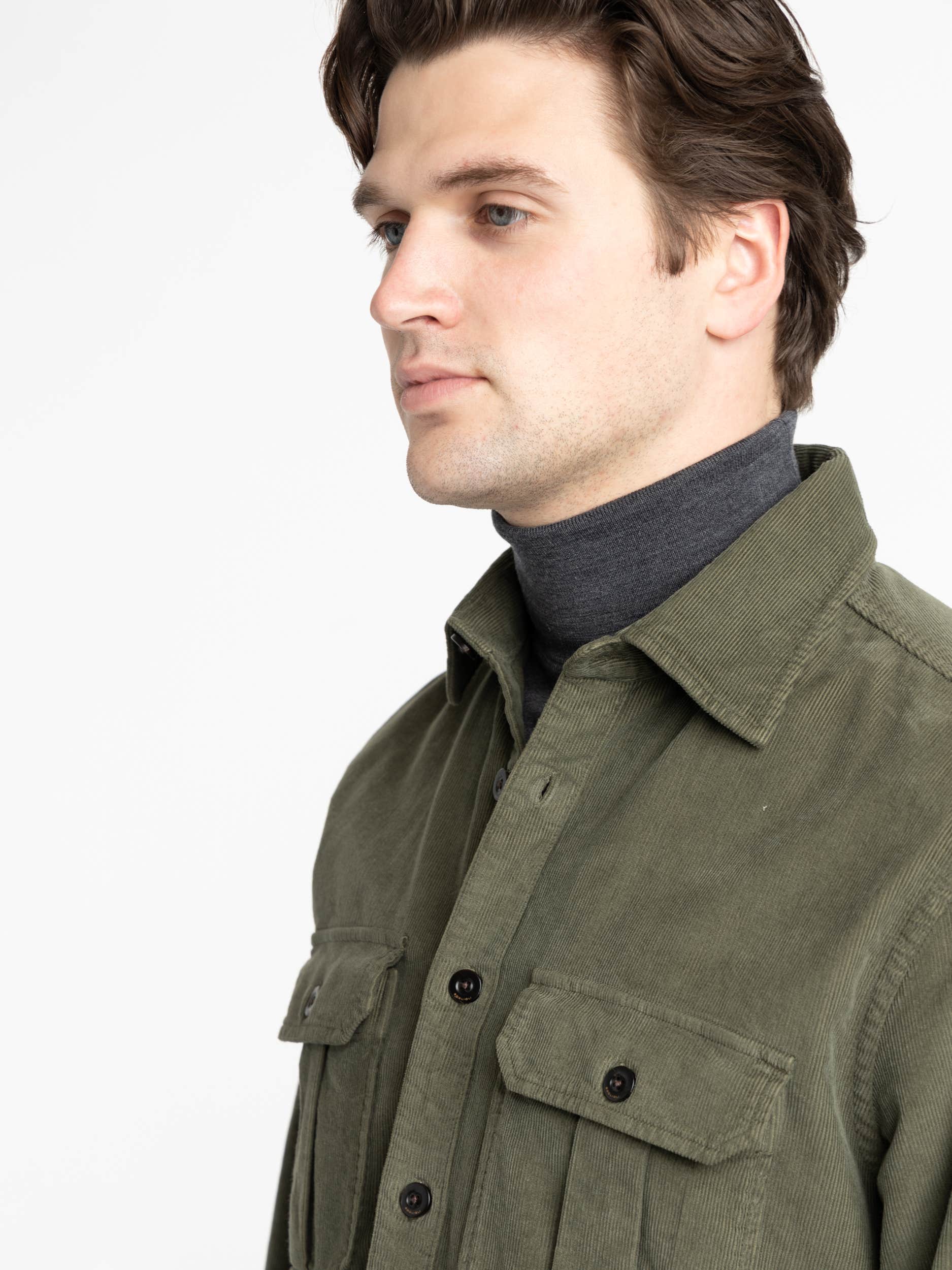 Olive Corduroy Overshirt