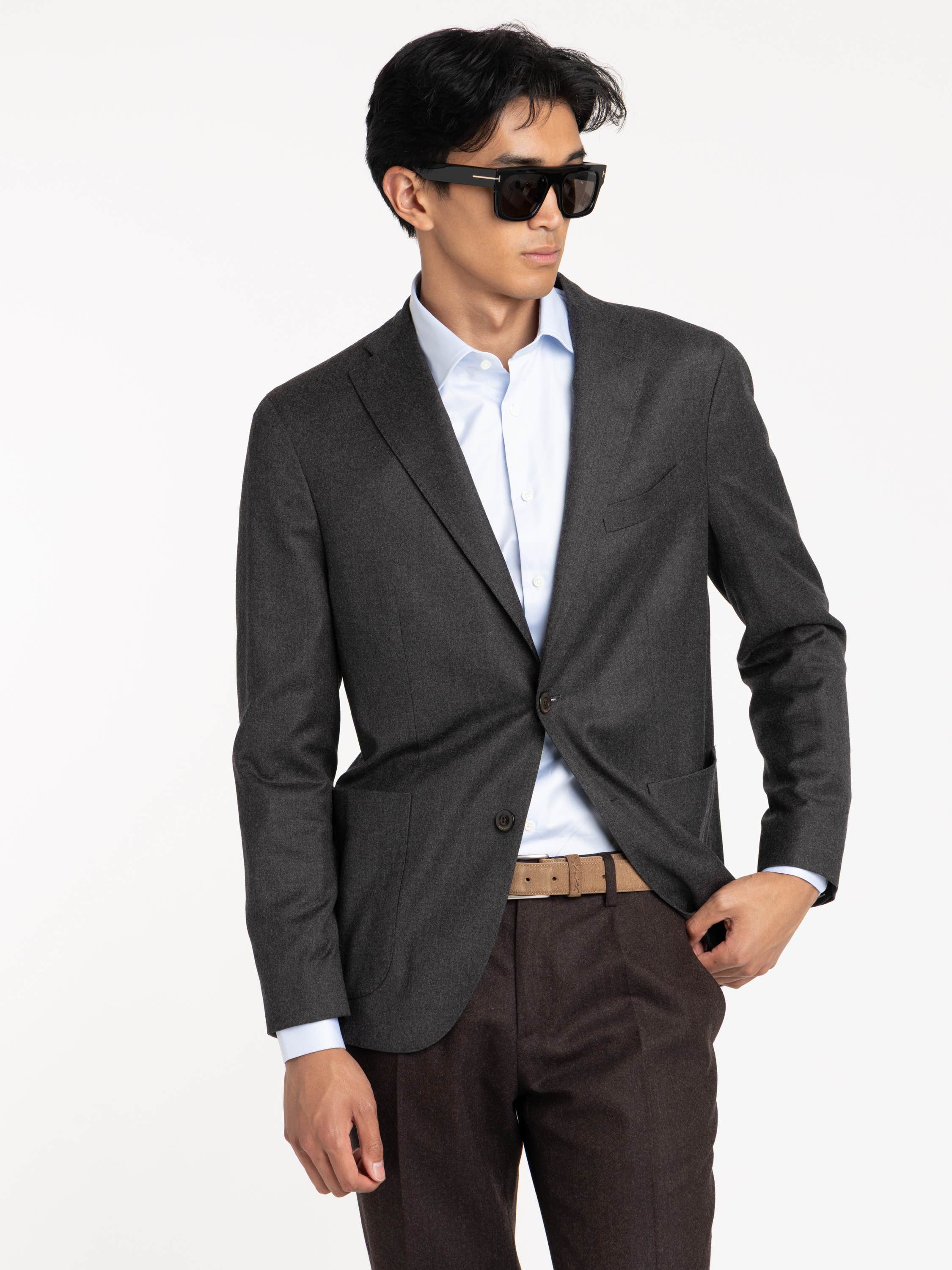 Grey Flannel Wool K Jacket