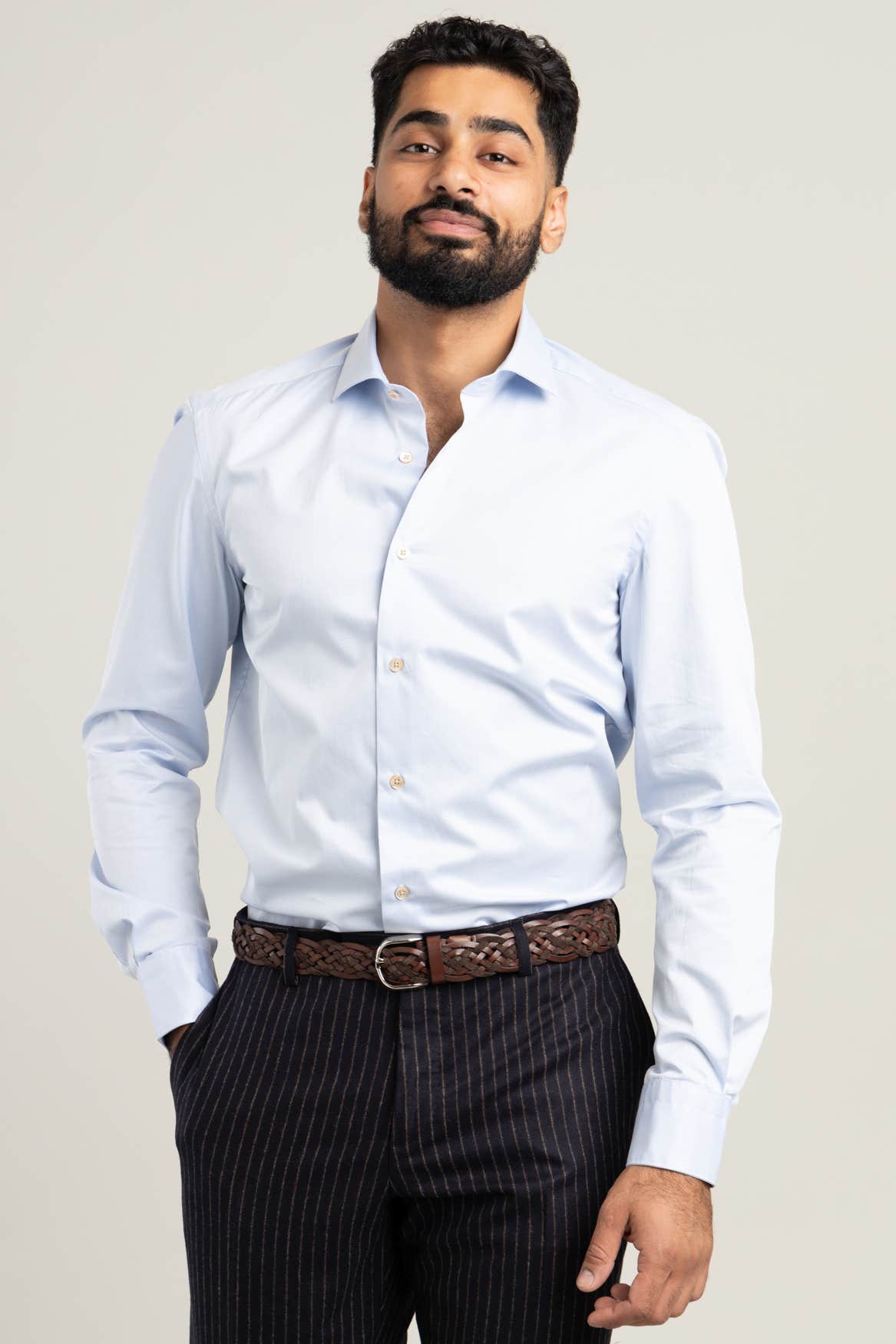 Light Blue Cotton Dress Shirt