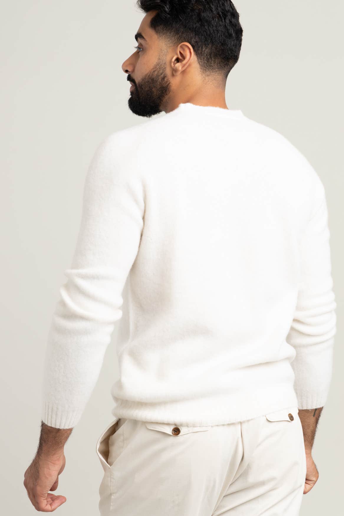 White Wool Crewneck Sweater