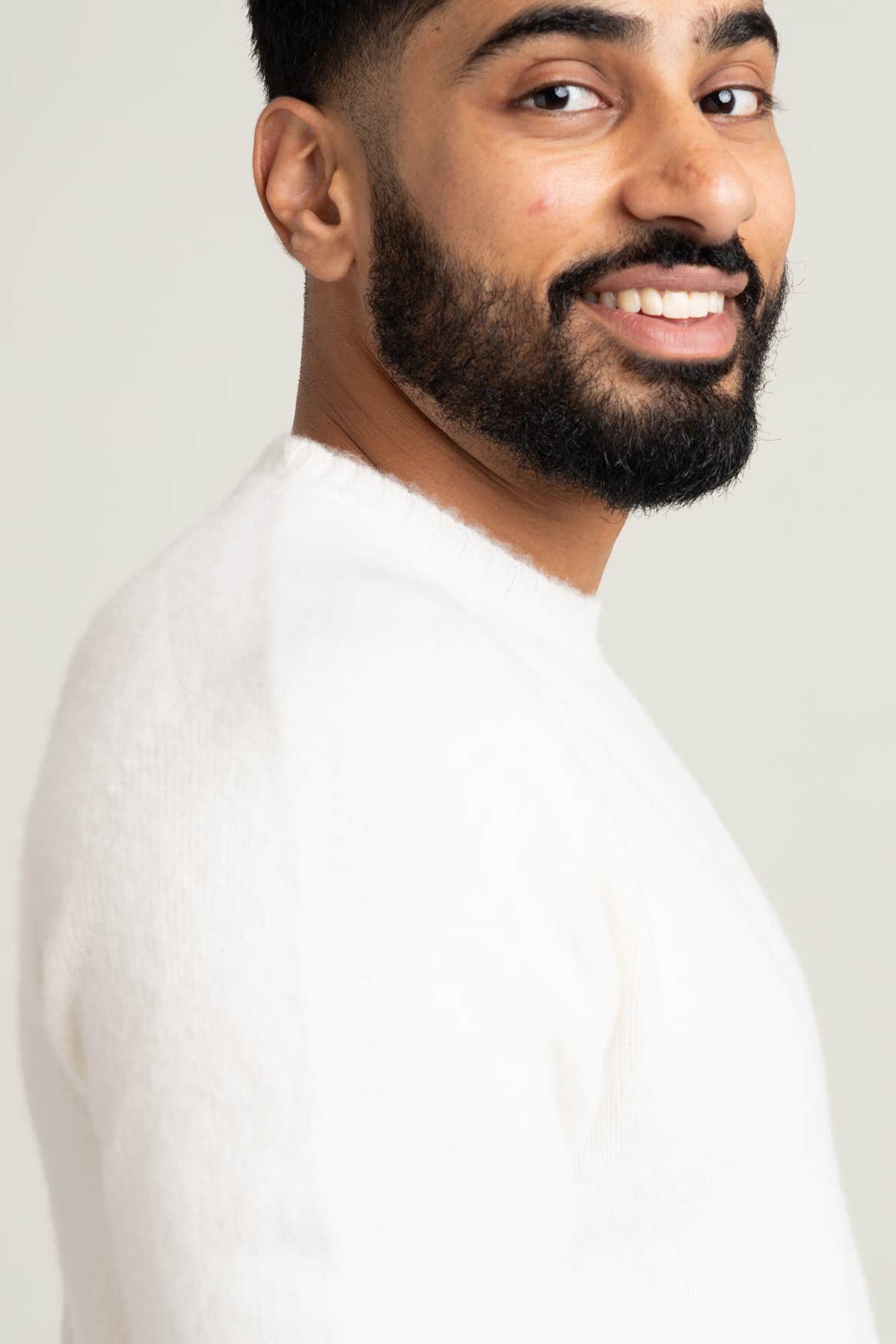White Wool Crewneck Sweater