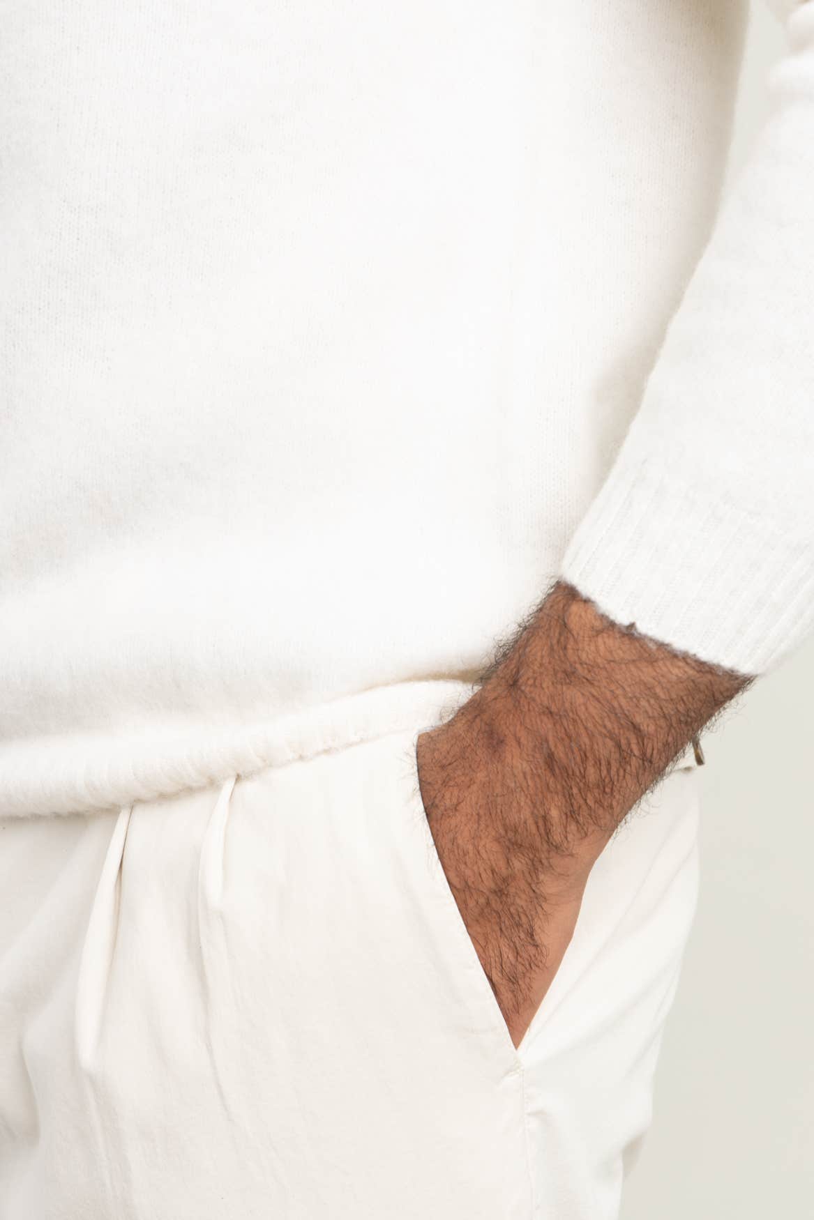 White Wool Crewneck Sweater