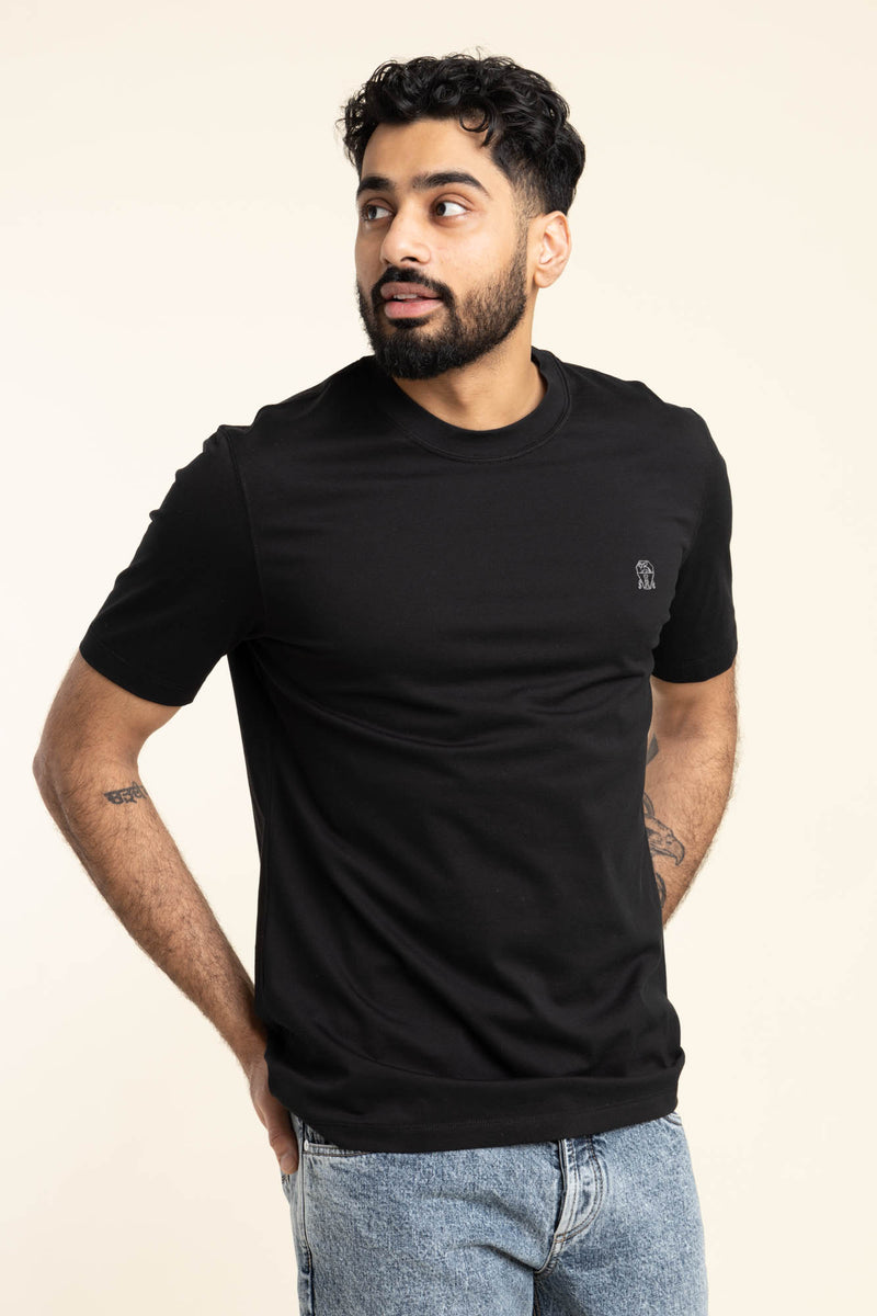 Black Jersey Slim Fit Logo T Shirt The Helm Clothing