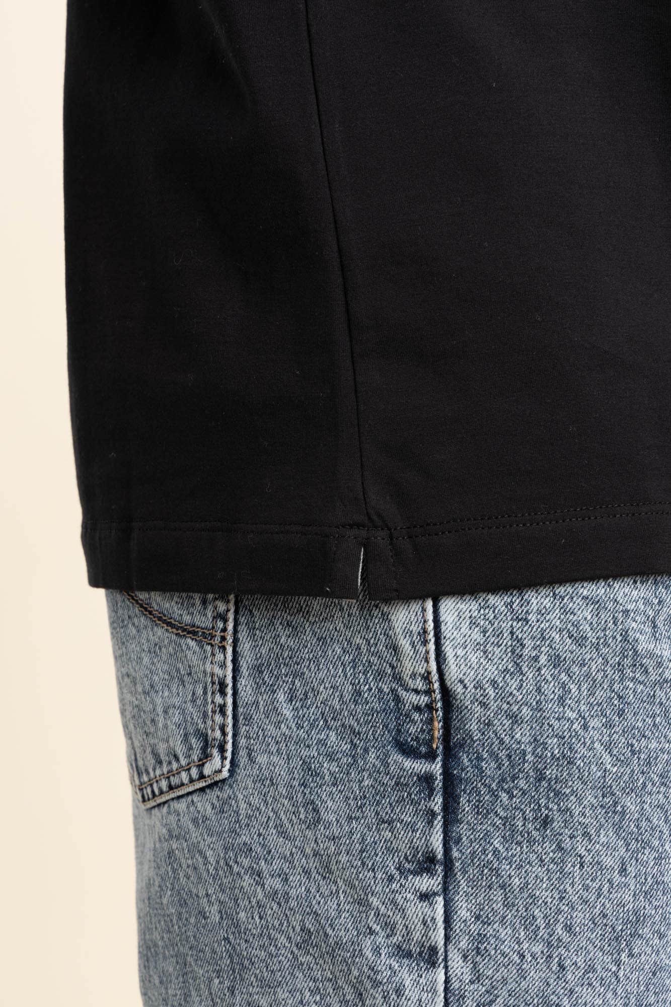 Black Jersey Slim Fit Logo T-Shirt