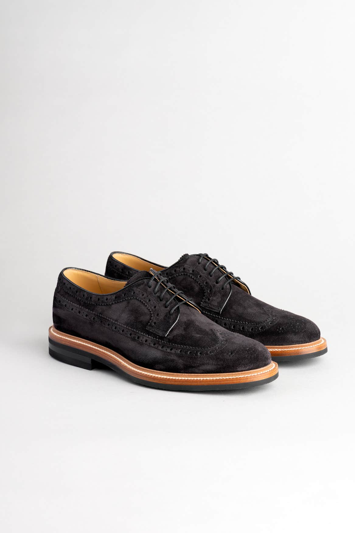 BLACK SUEDE BROGUE LONGWING DERBY