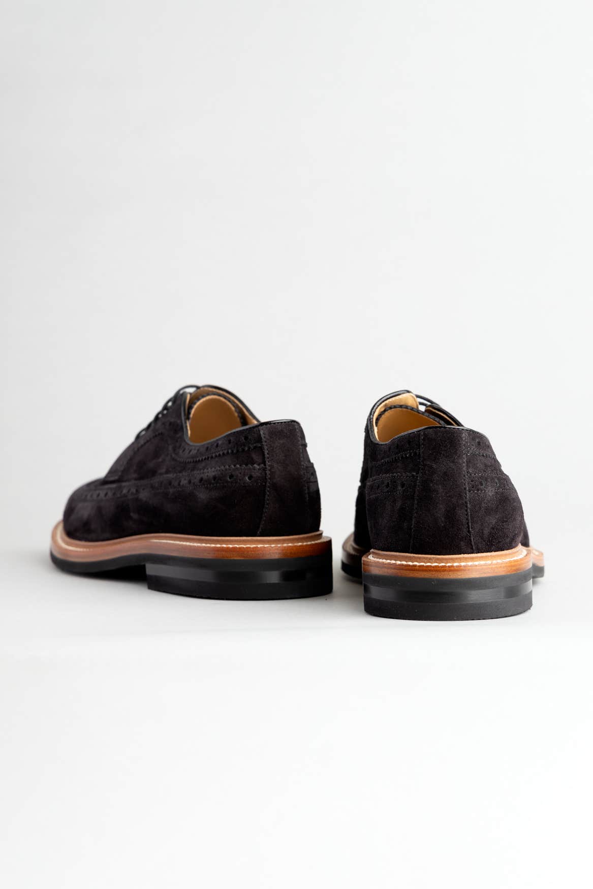 BLACK SUEDE BROGUE LONGWING DERBY