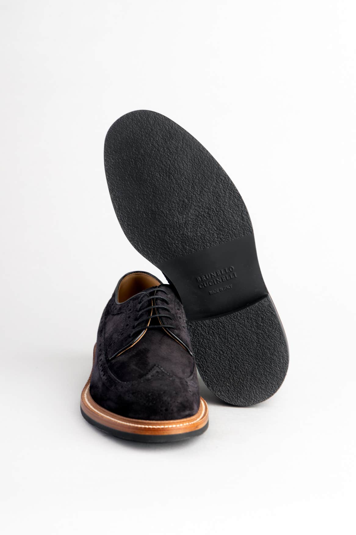 BLACK SUEDE BROGUE LONGWING DERBY