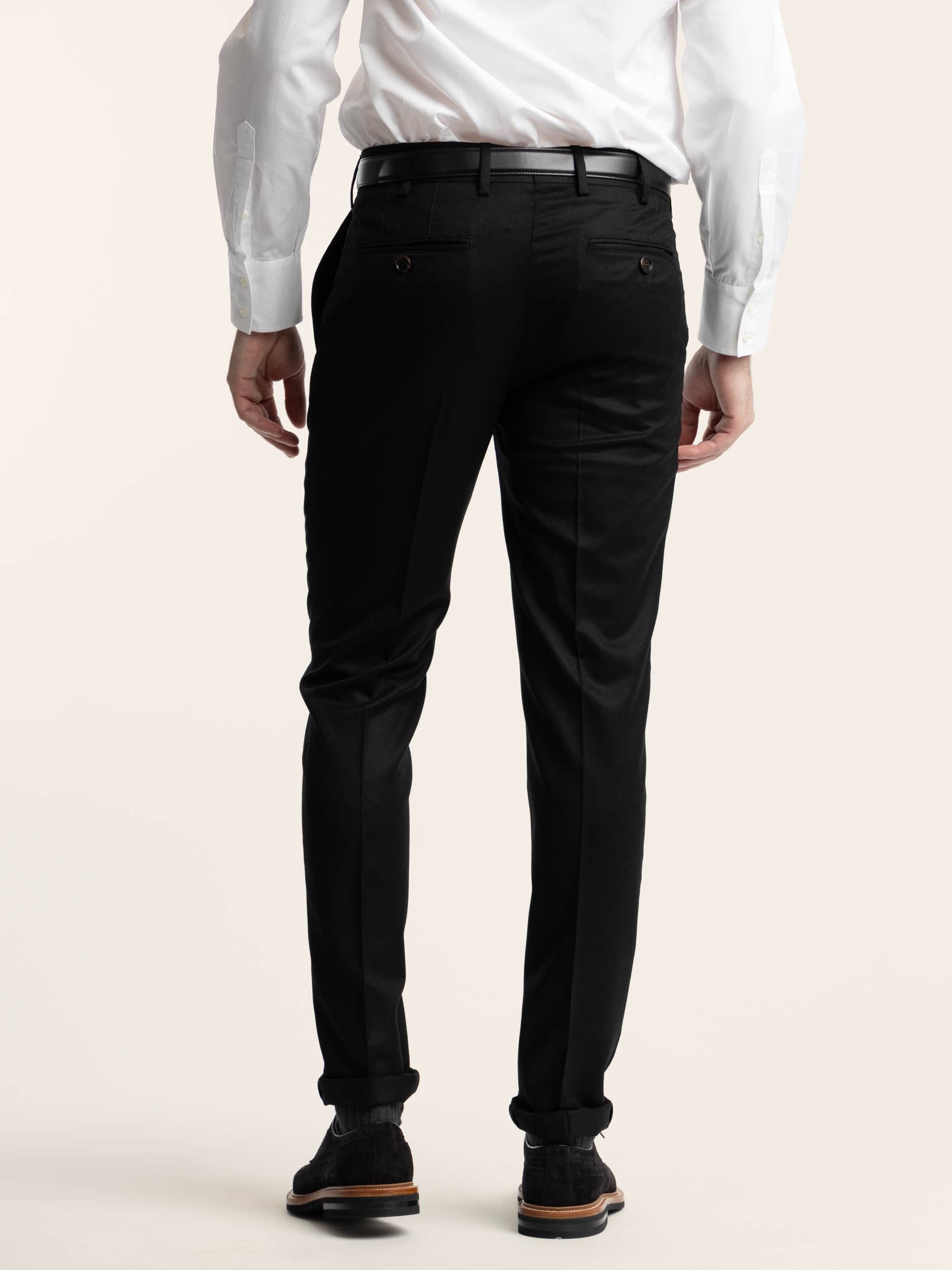 Black Wool Suit Trousers