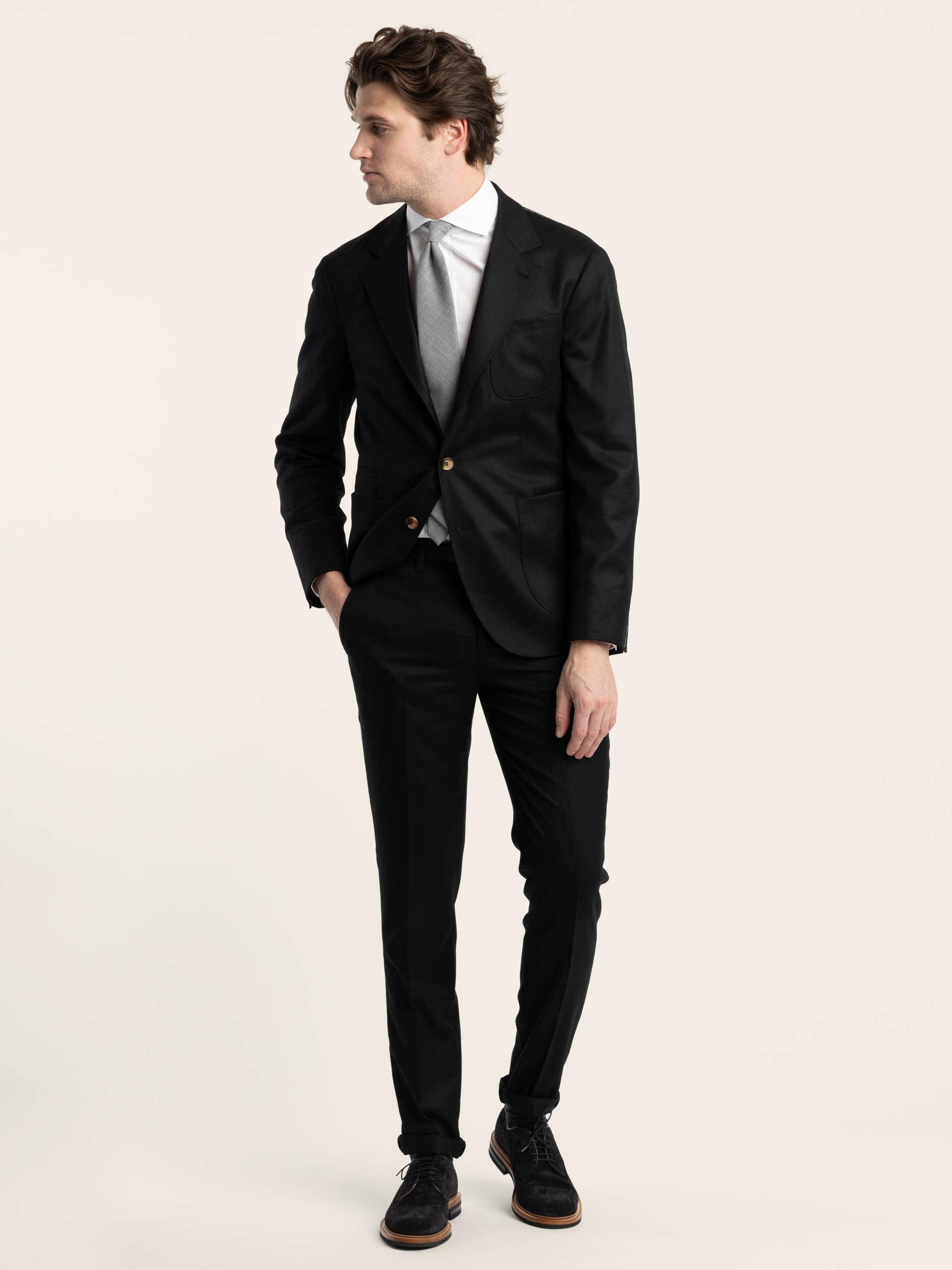 Black Wool Suit Trousers