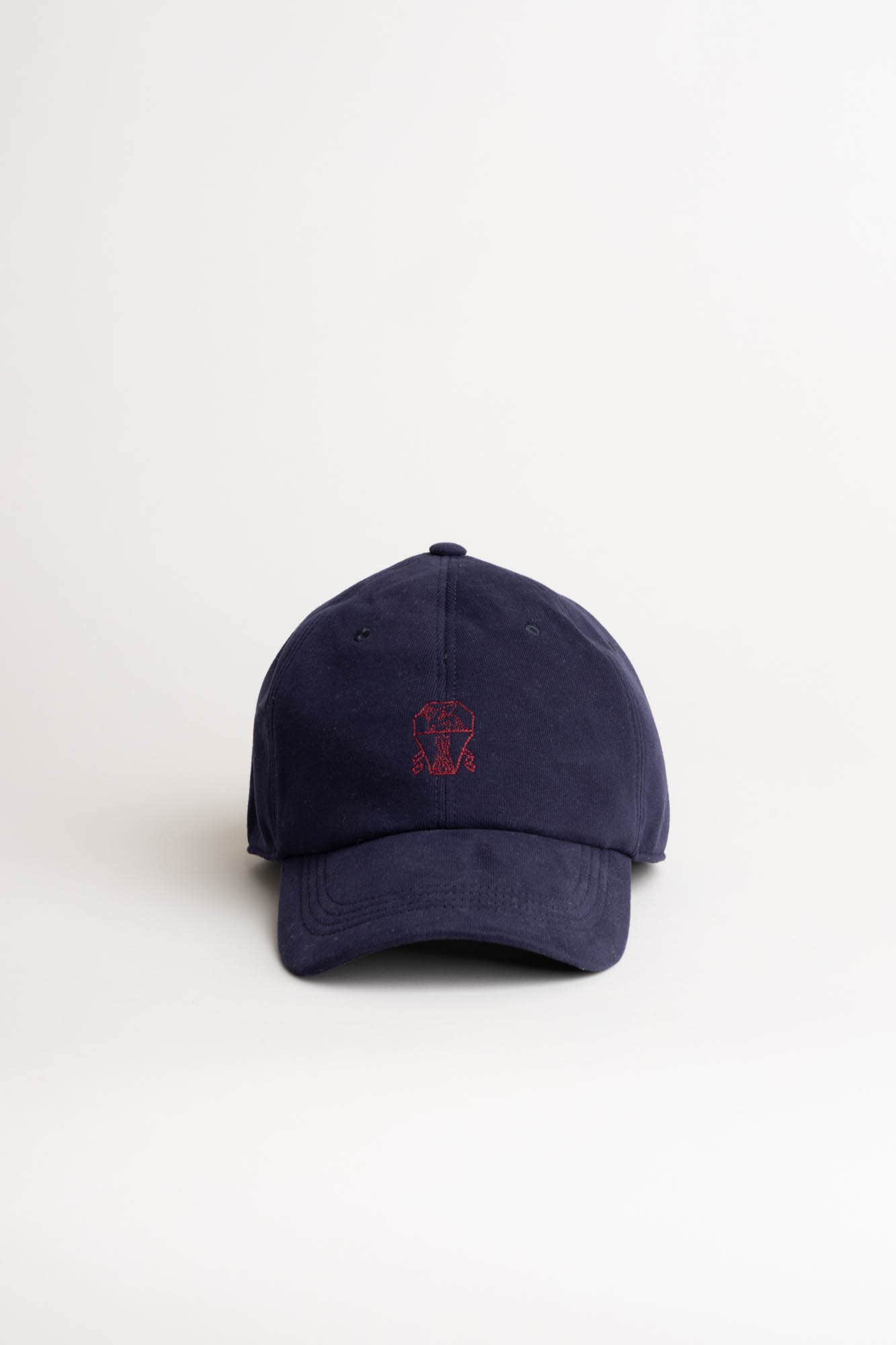Navy Embroidered Cotton Baseball Cap