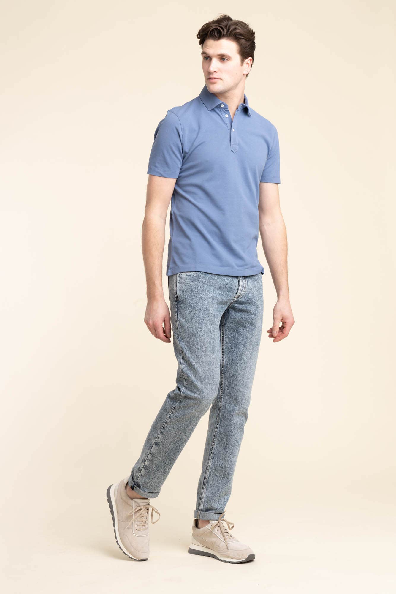 Blue Pique-Polo Shirt