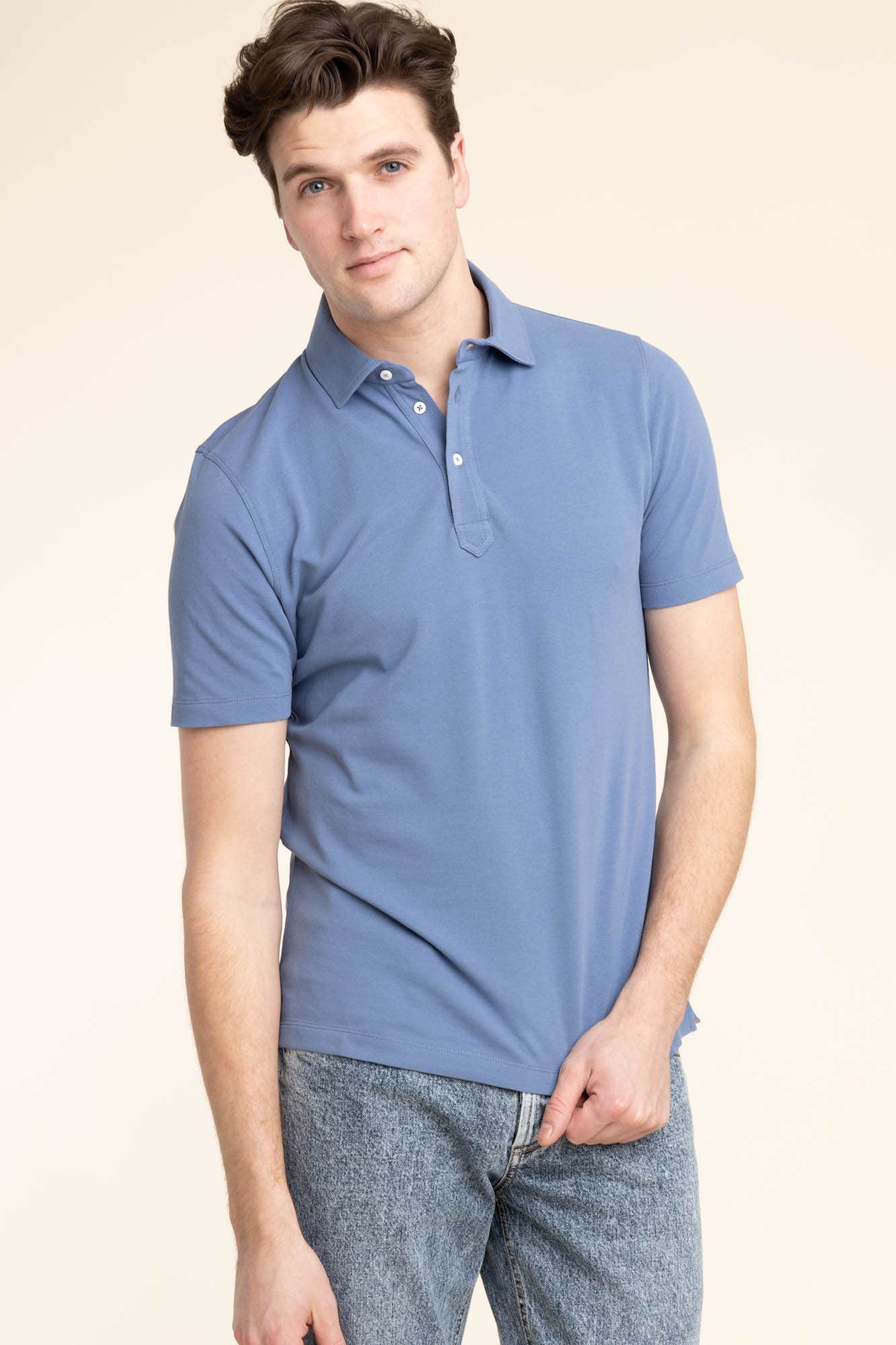 Blue Pique-Polo Shirt