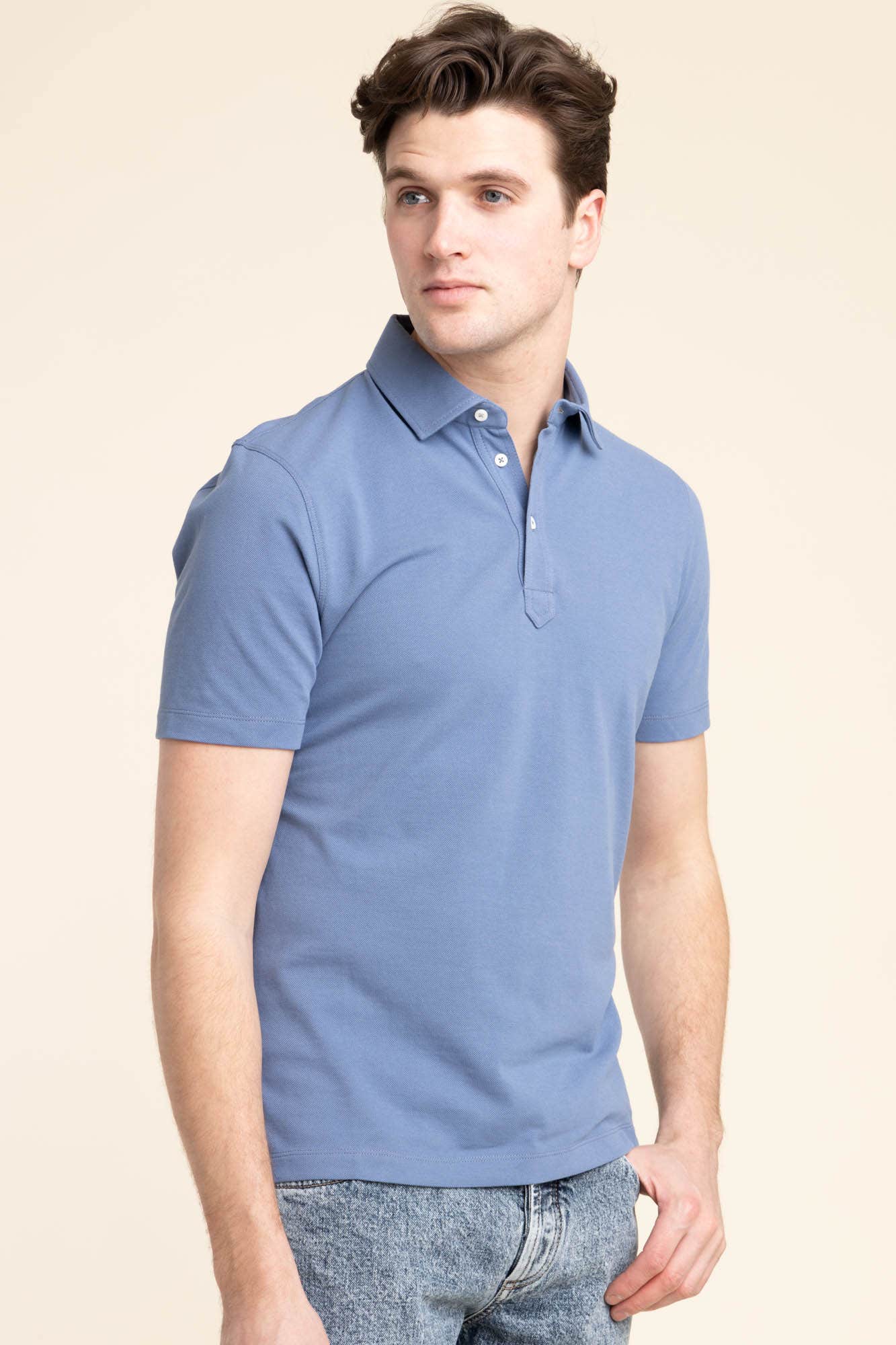 Blue Pique-Polo Shirt