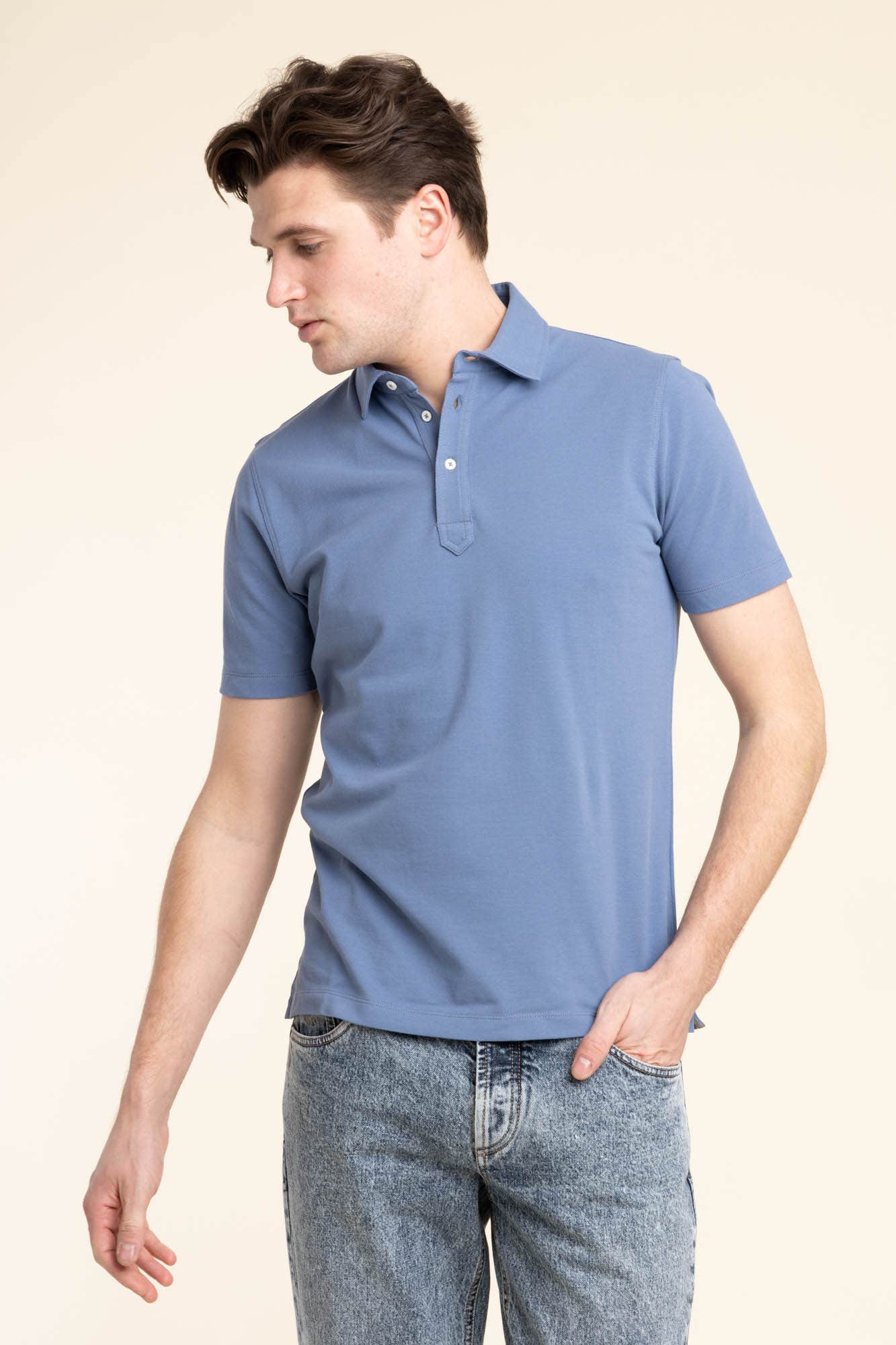 Blue Pique-Polo Shirt