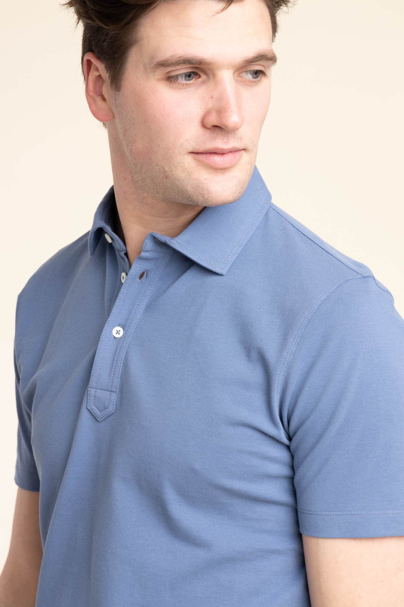 Blue Pique-Polo Shirt