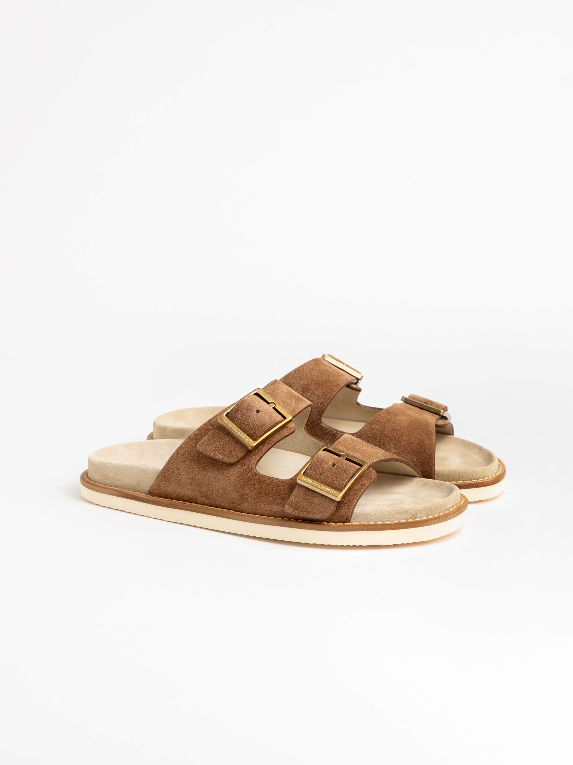 Brown Suede Slides